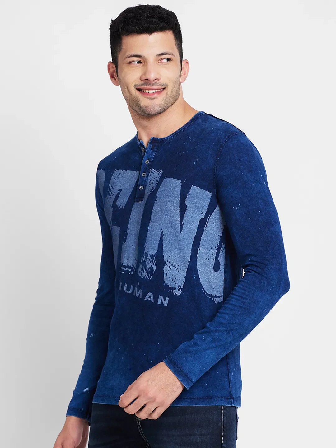 Purple Regular Fit Men's Long Sleeves T-Shirt by Being Human Clothing - Image 4