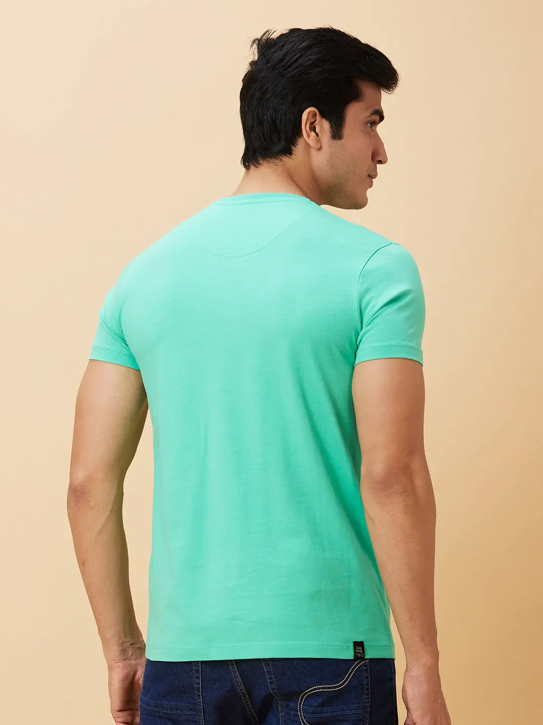 Green Regular Fit Men's Short Sleeves T-Shirt by Being Human Clothing - Image 2