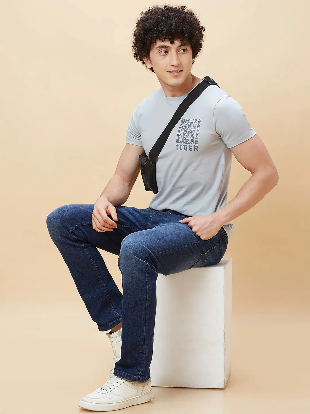 Grey Regular Fit Men's Short Sleeves T-Shirt by Being Human Clothing - Image 6