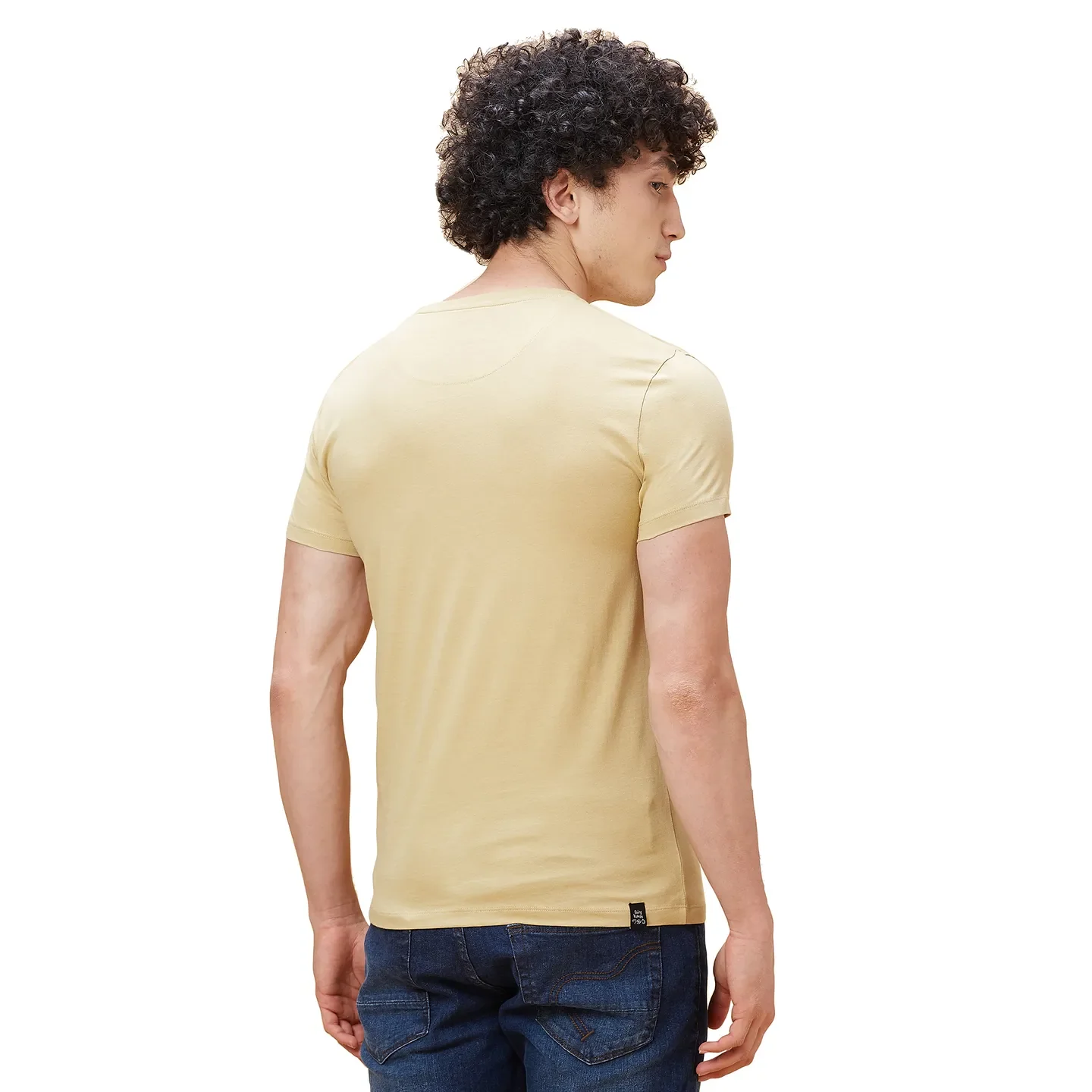 Khaki Regular Fit Men's Short Sleeves T-Shirt by Being Human Clothing - Image 4
