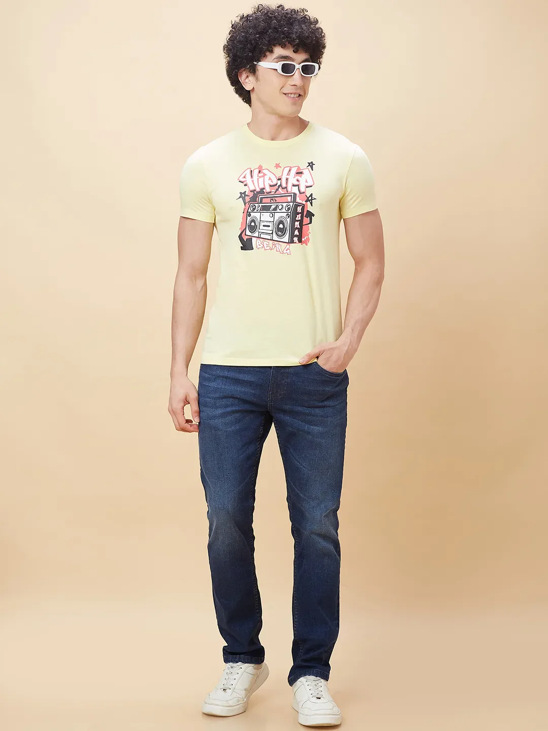 Yellow Regular Fit Men's Short Sleeves T-Shirt by Being Human Clothing - Image 6