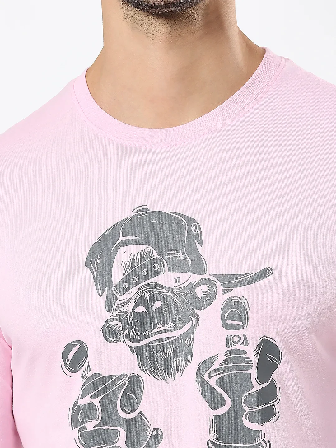 Pink Regular Fit Men's Long Sleeves T-Shirt by Being Human Clothing - Image 2