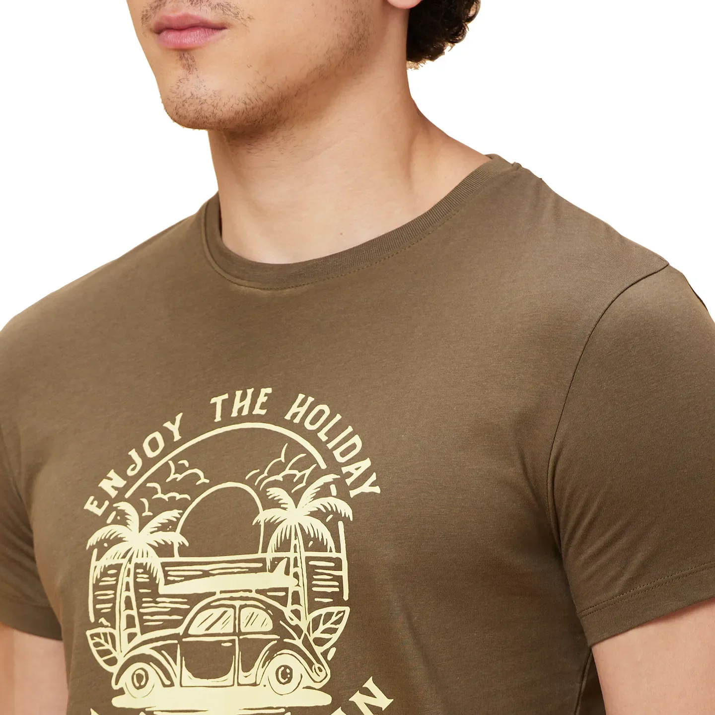 Green Regular Fit Men's Short Sleeves T-Shirt by Being Human Clothing - Image 2
