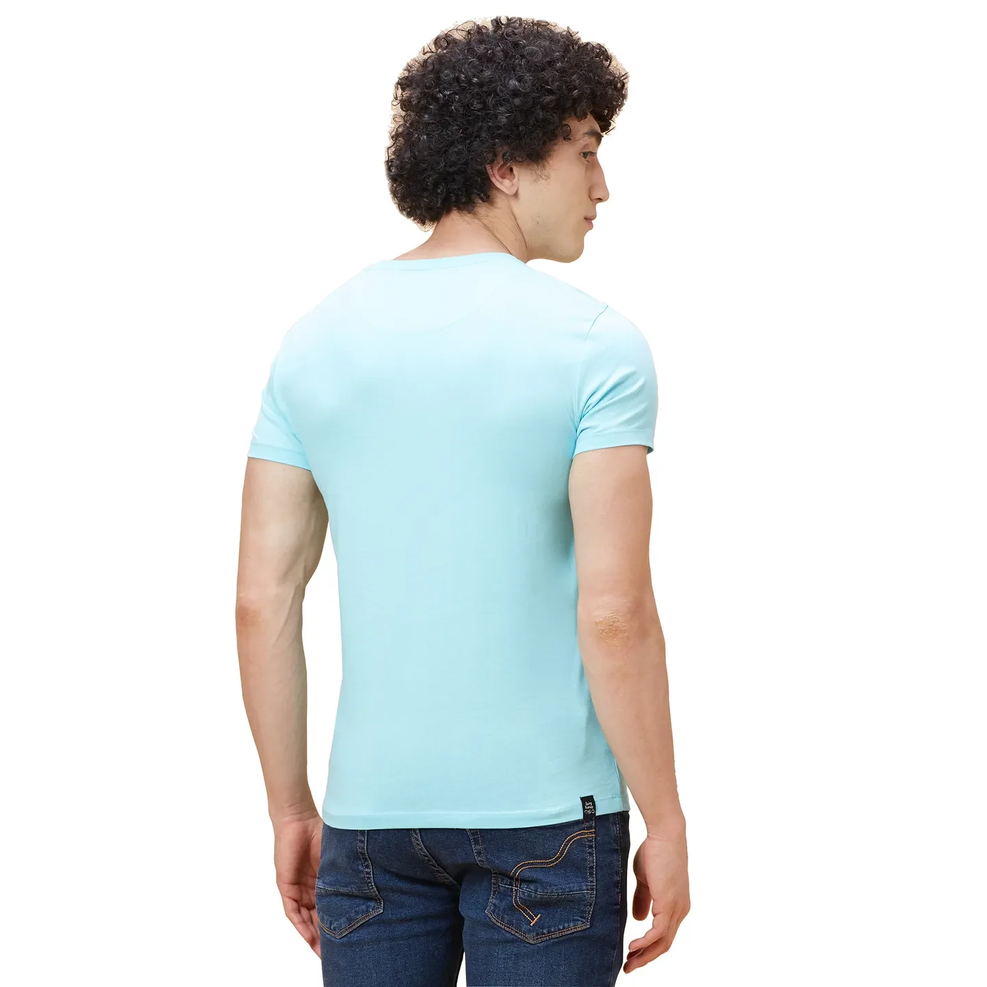 Light Blue Regular Fit Men's Short Sleeves T-Shirt by Being Human Clothing - Image 3