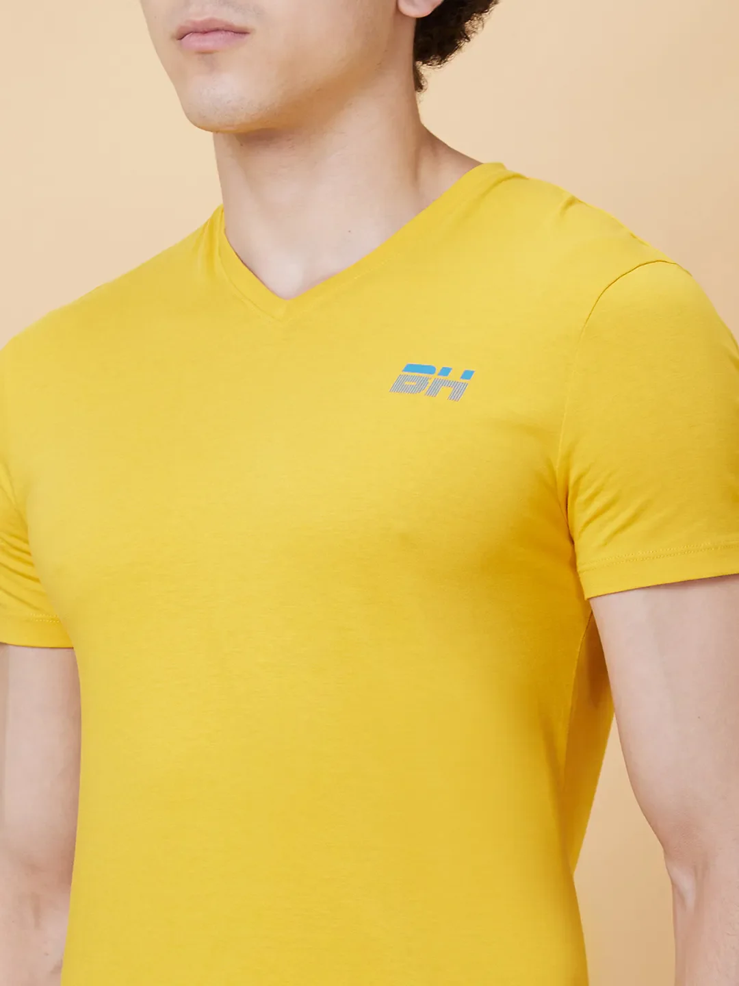 Yellow Regular Fit Men's Short Sleeves T-Shirt by Being Human Clothing - Image 4