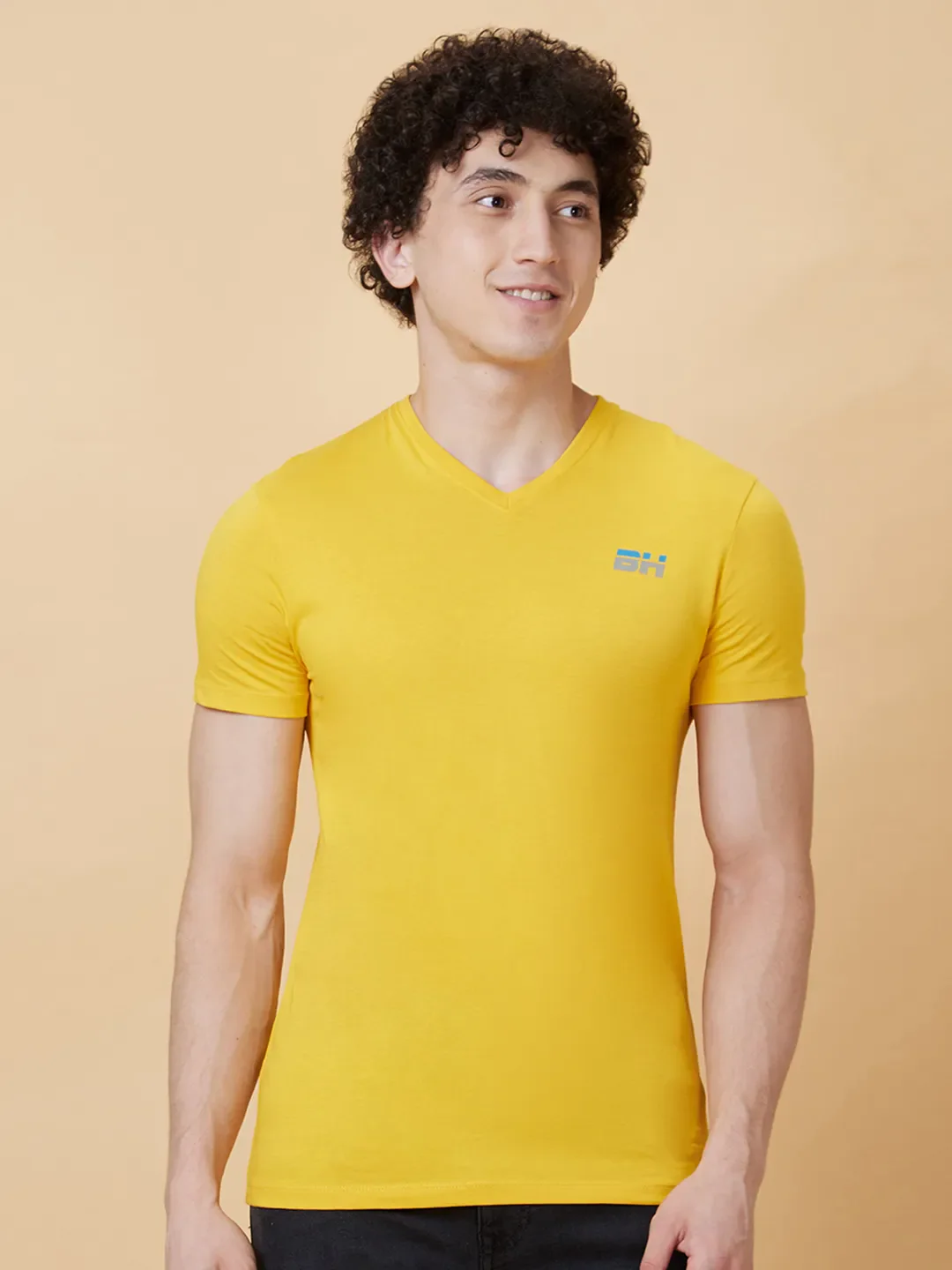 Yellow Regular Fit Men's Short Sleeves T-Shirt by Being Human Clothing - Image 6