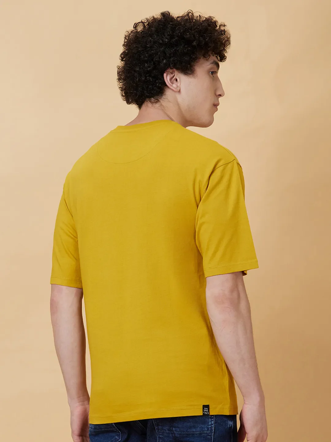 Yellow Regular Fit Men's Short Sleeves T-Shirt by Being Human Clothing - Image 2