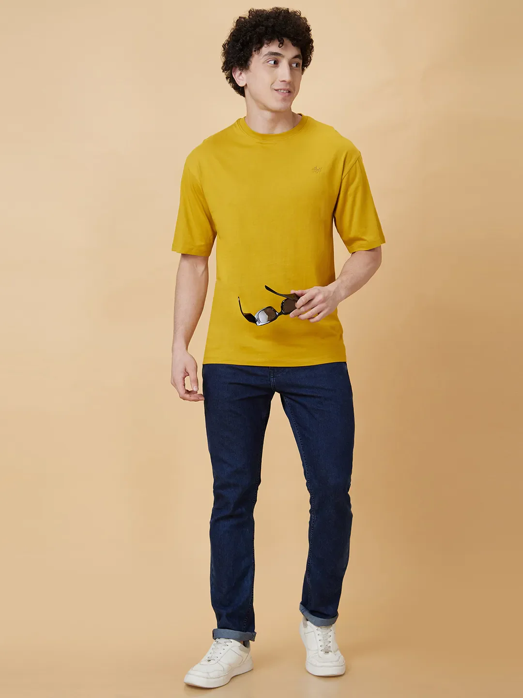 Yellow Regular Fit Men's Short Sleeves T-Shirt by Being Human Clothing - Image 5