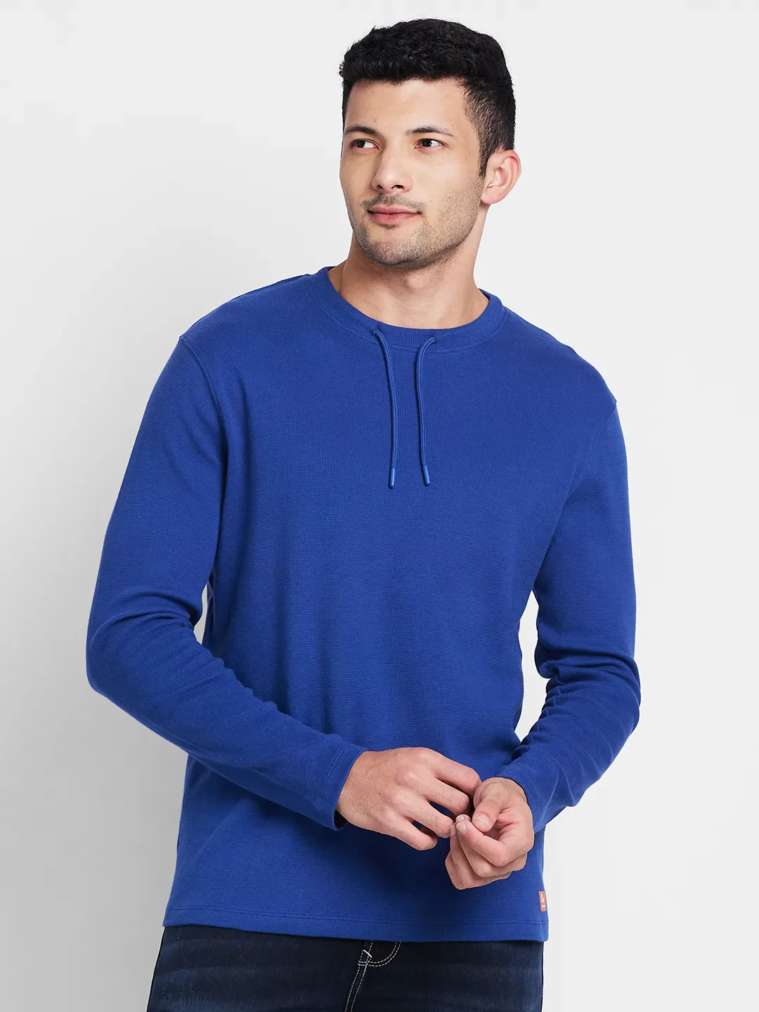 Navy Regular Fit Round Neck Men's T-Shirt by Being Human Clothing
