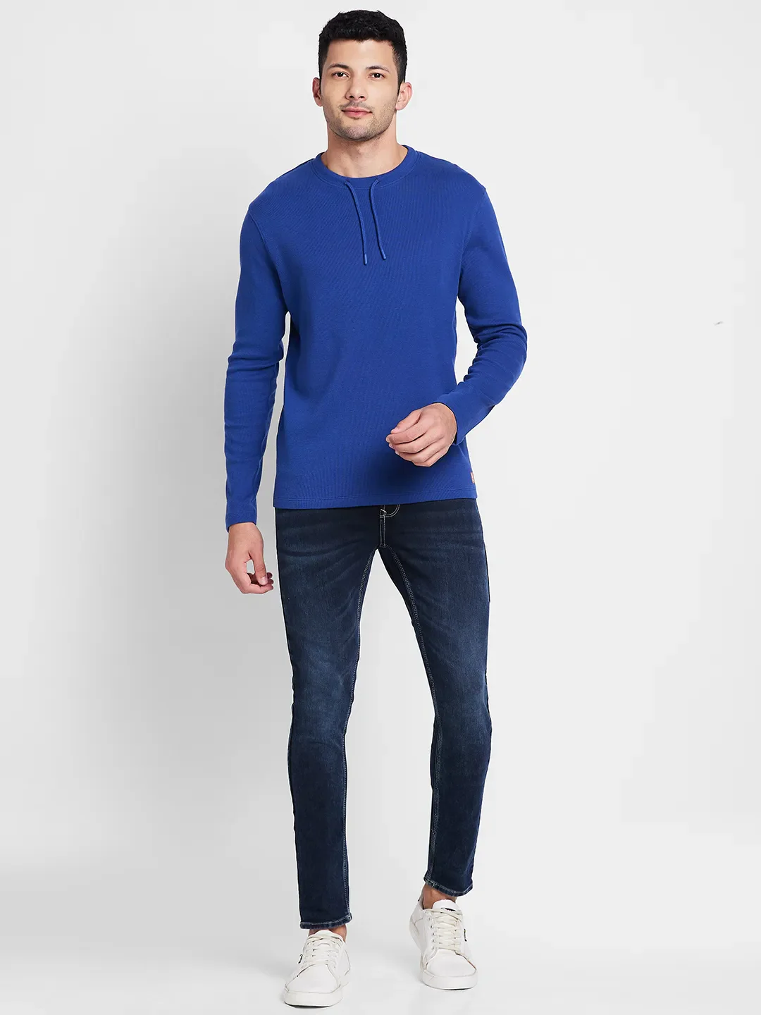 Navy Regular Fit Round Neck Men's T-Shirt by Being Human Clothing - Image 2