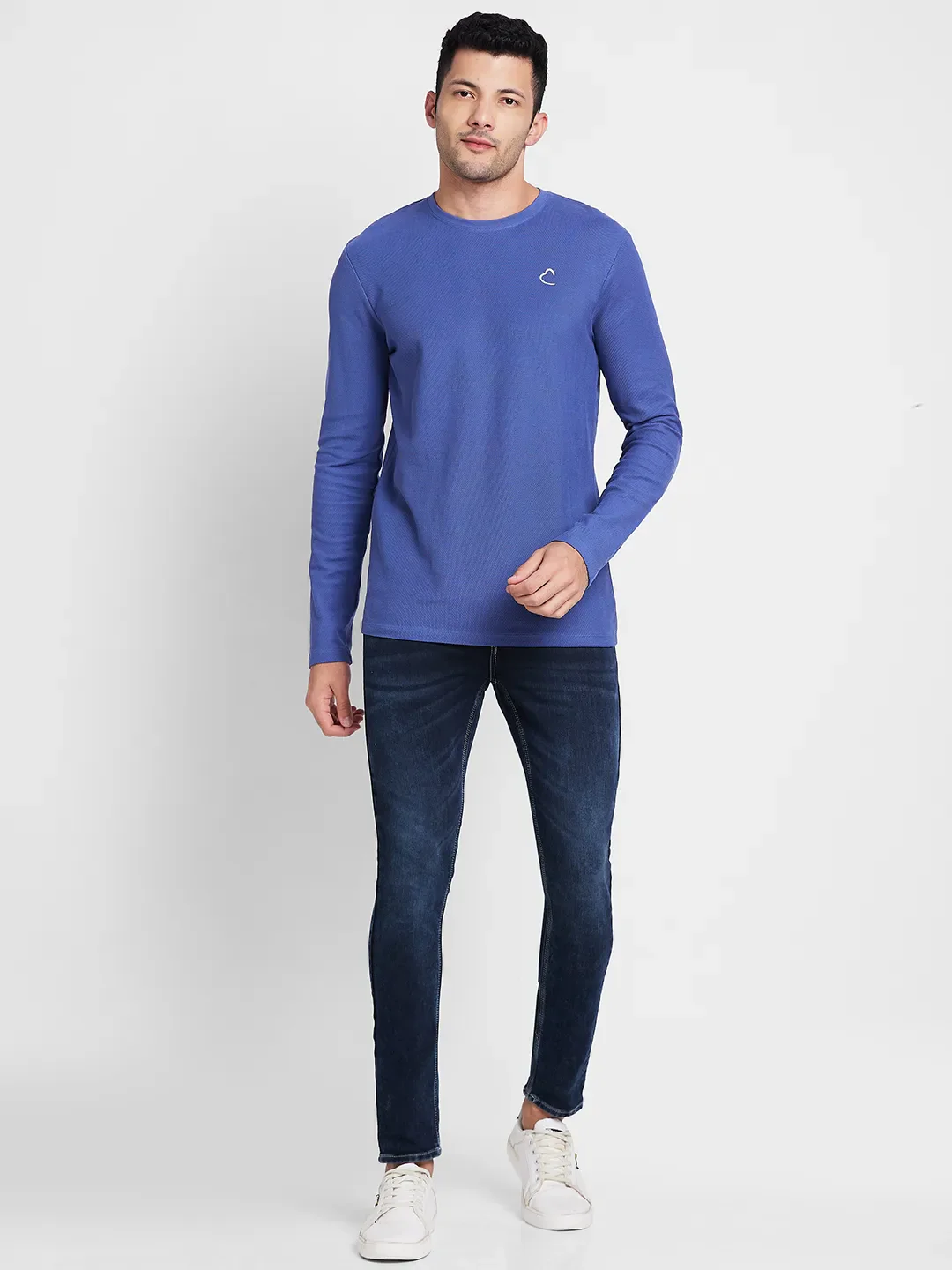 Navy Regular Fit Round Neck Men's T-Shirt by Being Human Clothing - Image 2