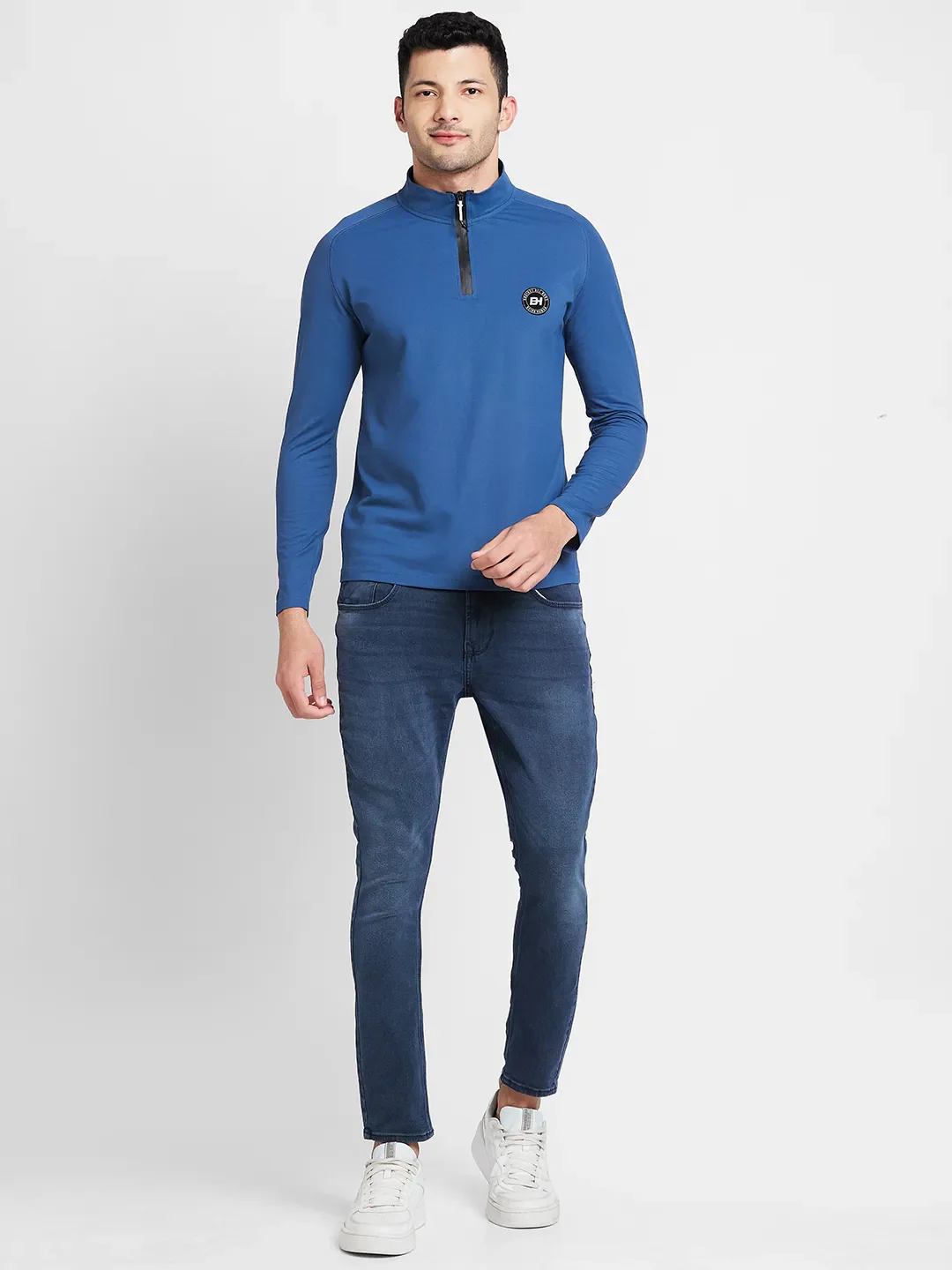 Navy Regular Fit Round Neck Men's T-Shirt by Being Human Clothing - Image 2