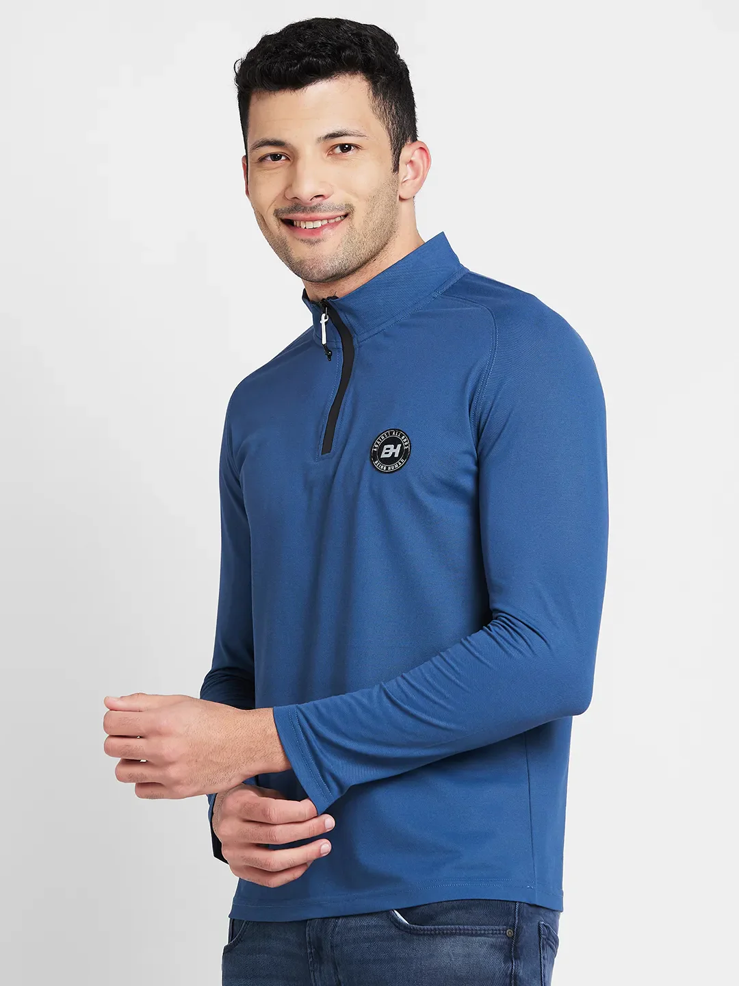 Navy Regular Fit Round Neck Men's T-Shirt by Being Human Clothing - Image 4