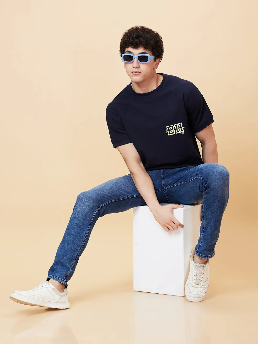 Navy Regular Fit Men's Short Sleeves T-Shirt by Being Human Clothing - Image 6