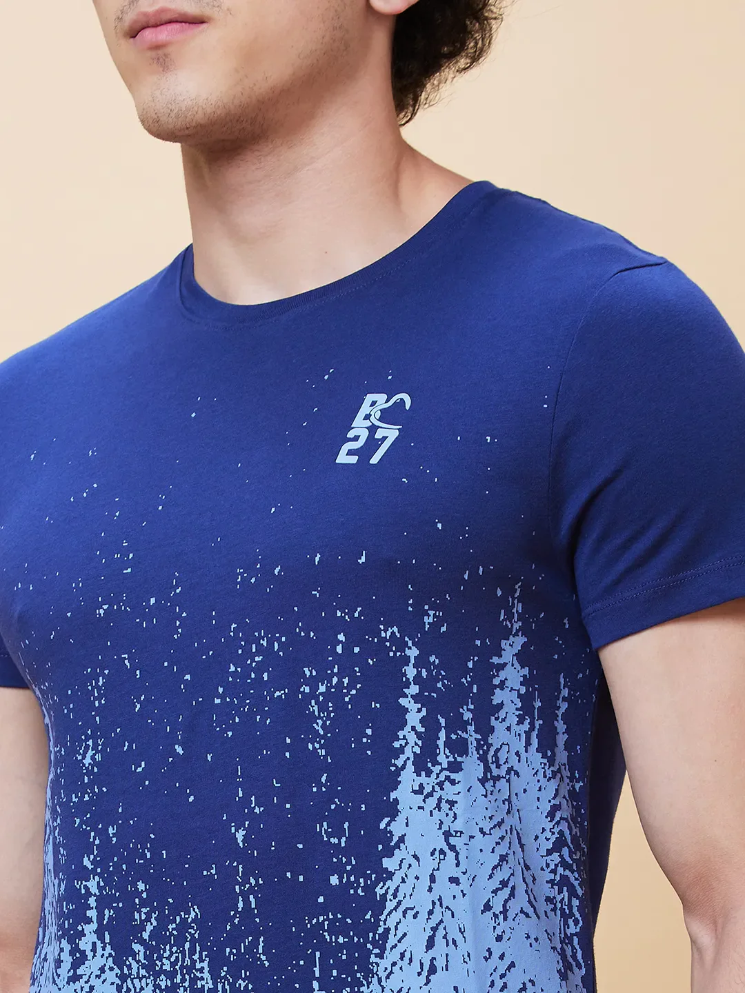 Navy Regular Fit Men's Short Sleeves T-Shirt by Being Human Clothing - Image 5