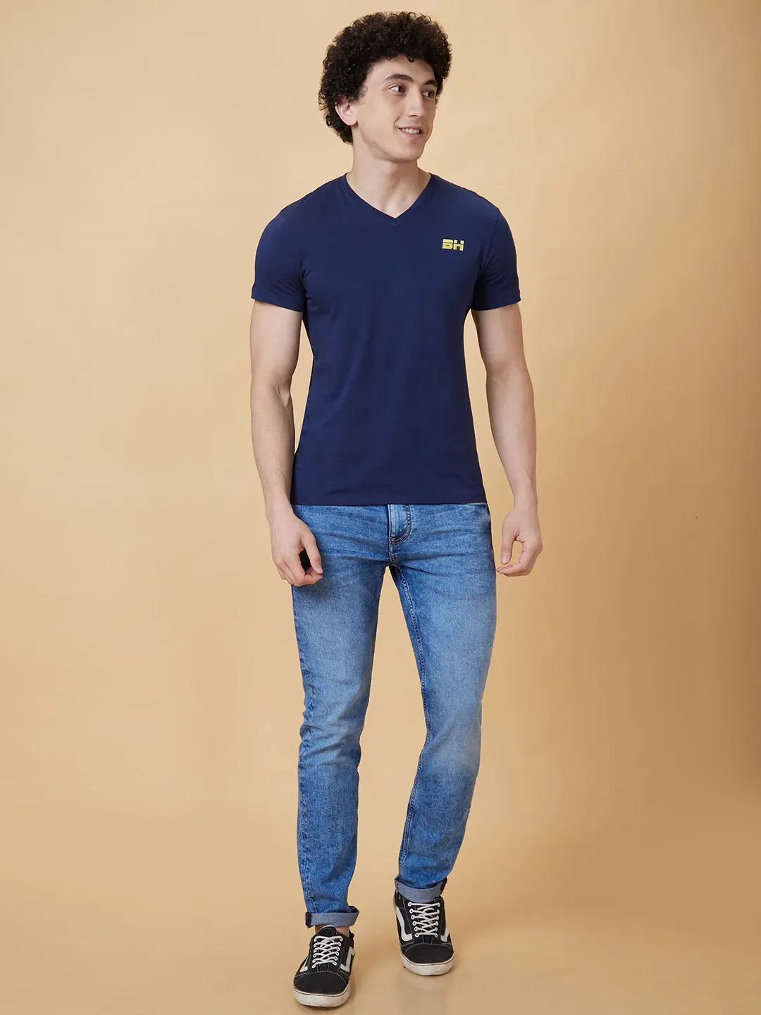 Navy Regular Fit Men's Short Sleeves T-Shirt by Being Human Clothing