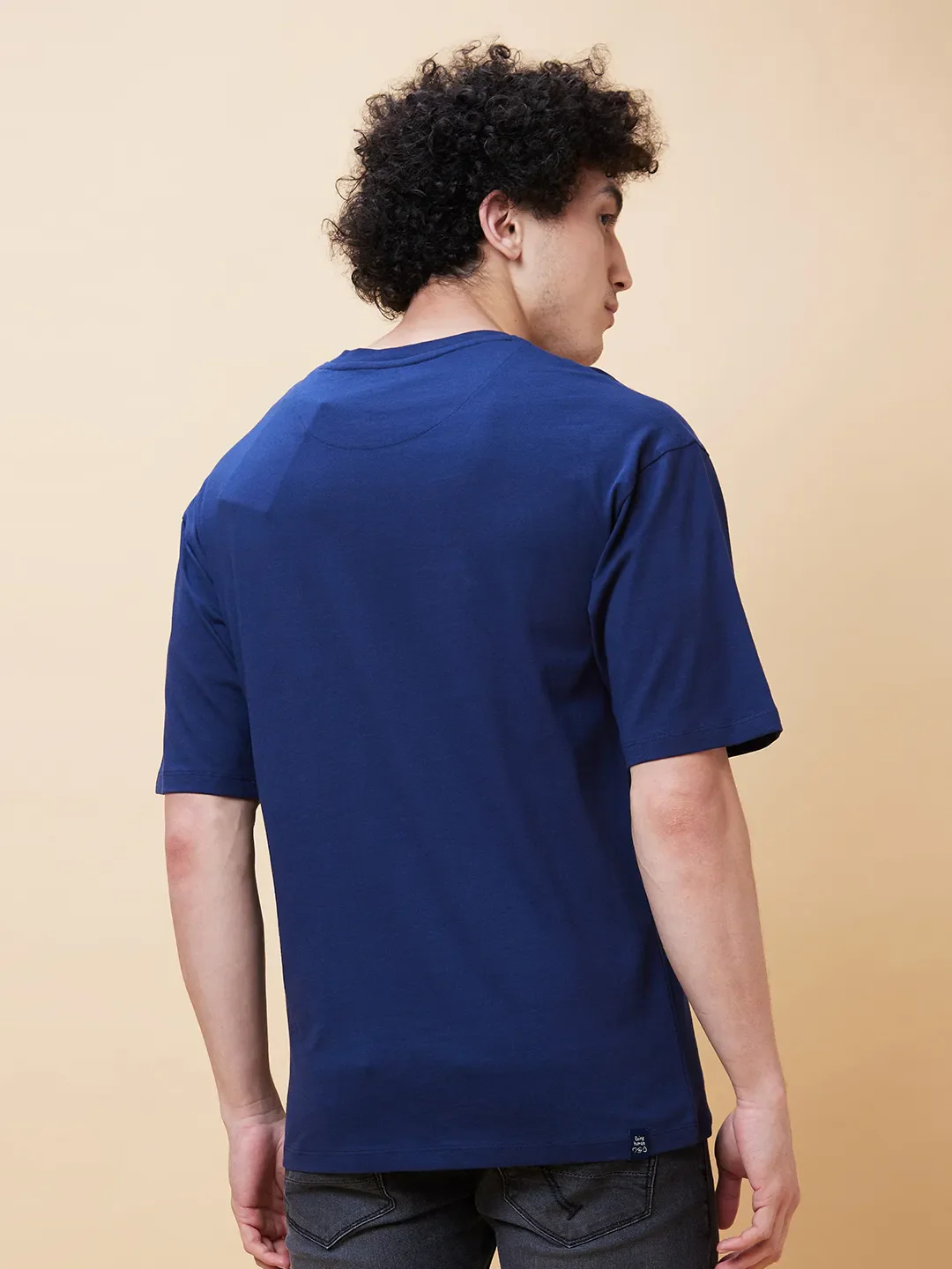Navy Regular Fit Men's Short Sleeves T-Shirt by Being Human Clothing - Image 2