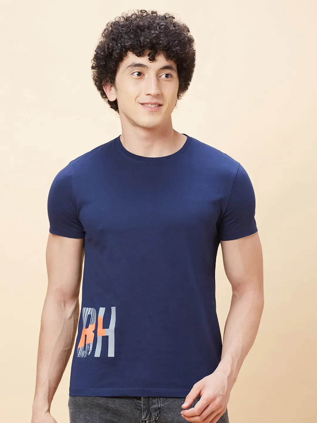 Navy Regular Fit Men's Short Sleeves T-Shirt by Being Human Clothing