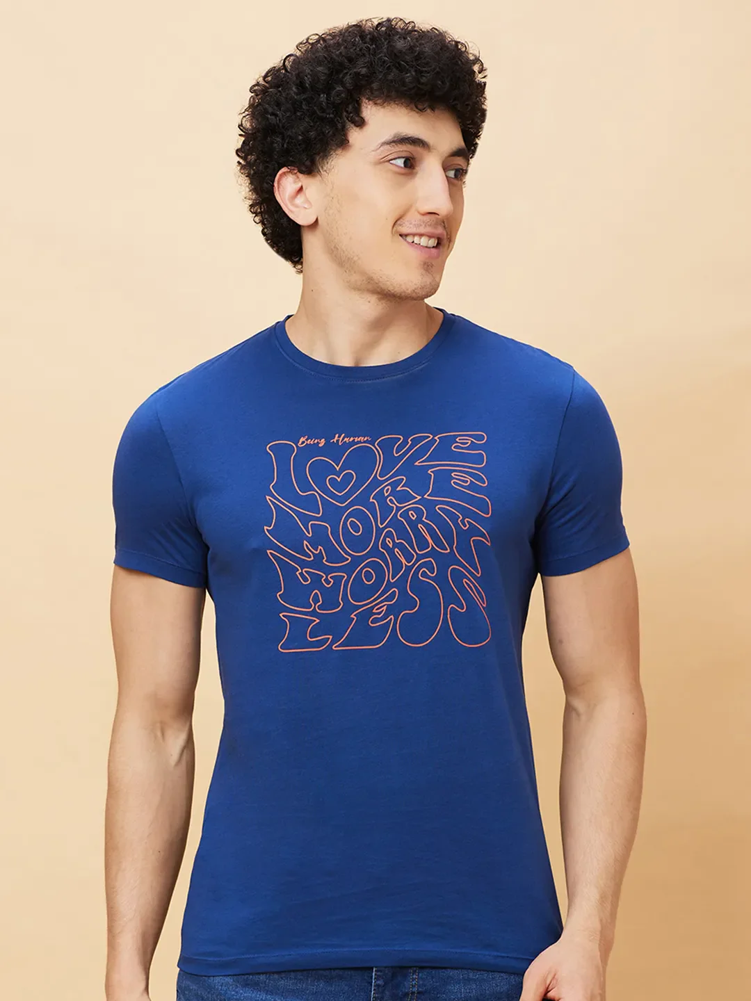 Navy Regular Fit Men's Short Sleeves T-Shirt by Being Human Clothing