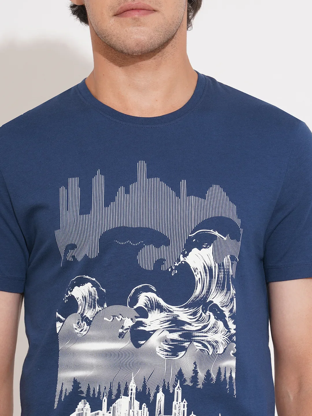 Navy Regular Fit Men's Short Sleeves T-Shirt by Being Human Clothing - Image 5