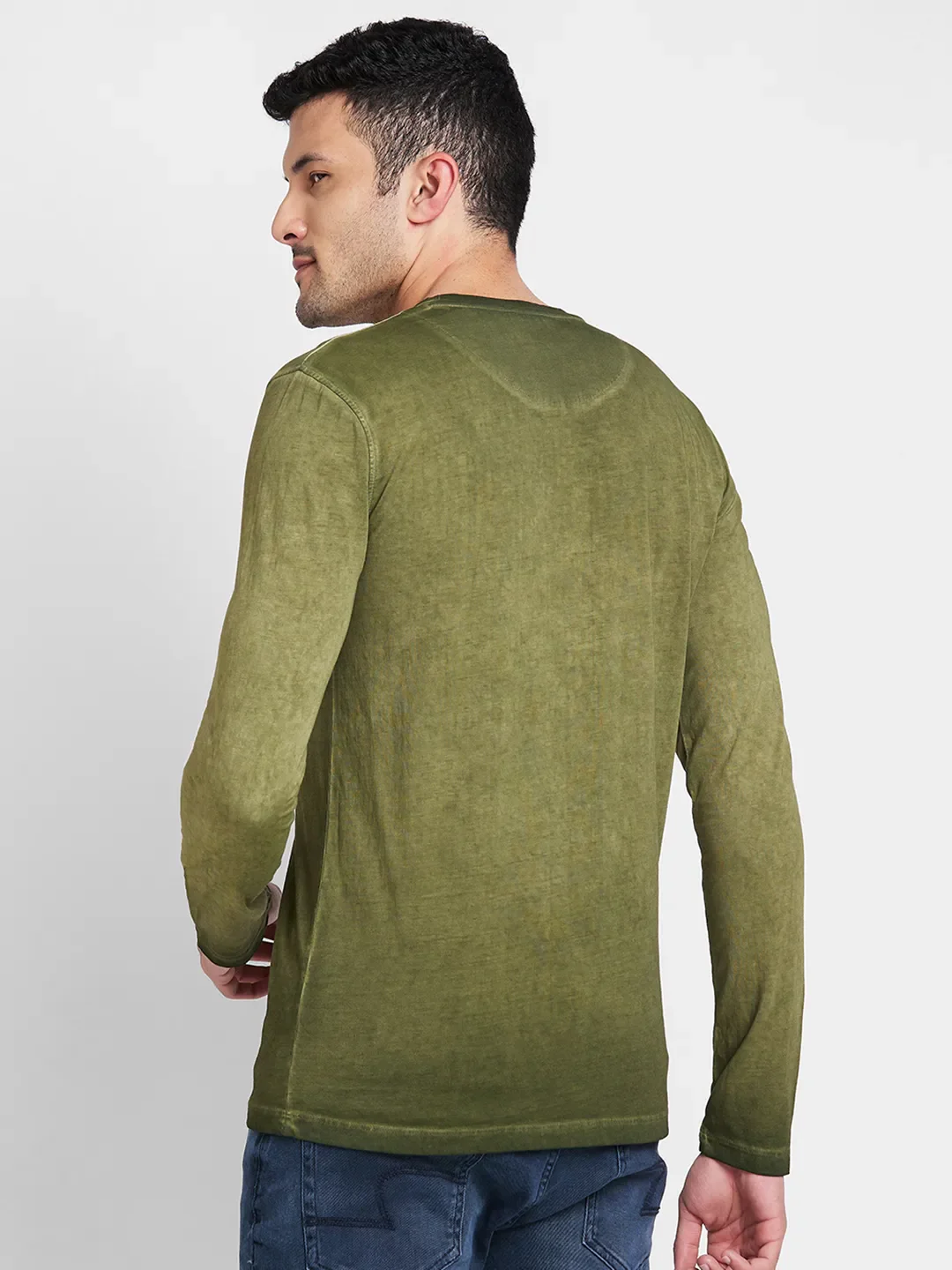Olive Regular Fit Round Neck Men's T-Shirt by Being Human Clothing - Image 3