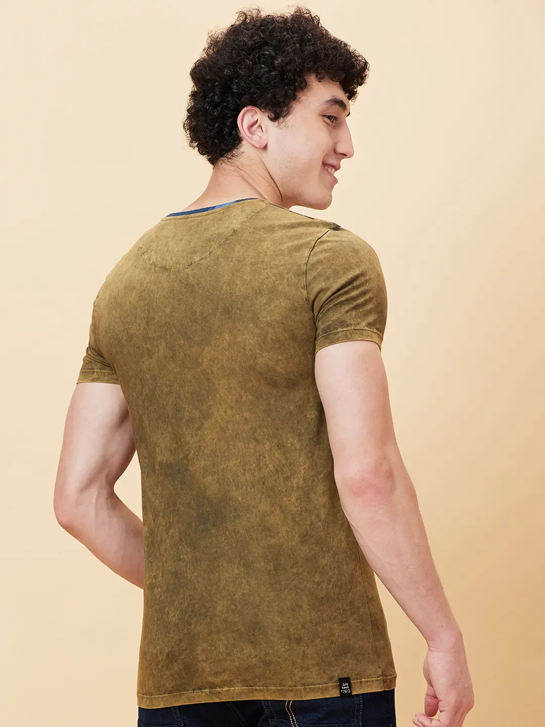 Green Regular Fit Men's Short Sleeves T-Shirt by Being Human Clothing - Image 3