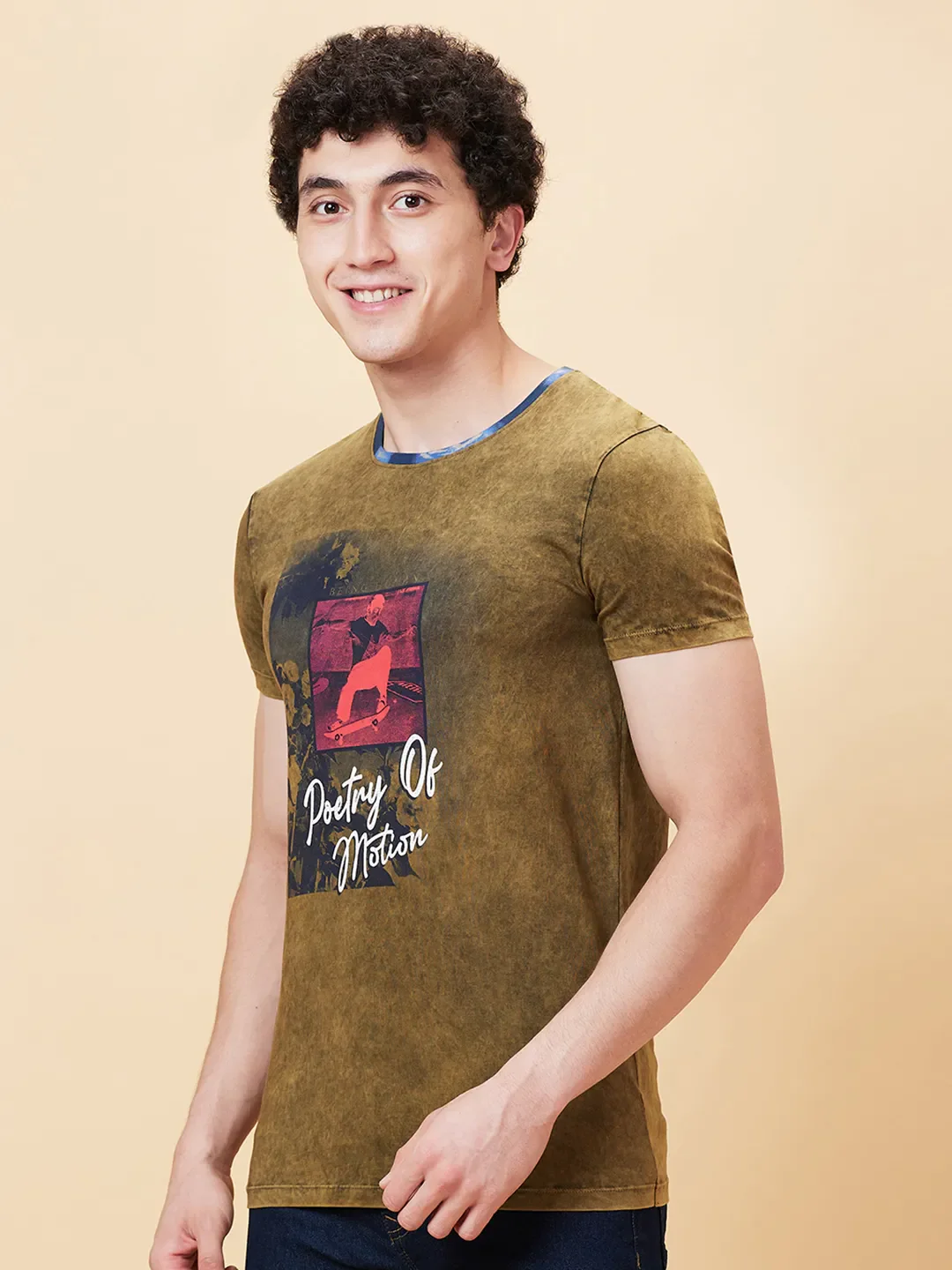 Green Regular Fit Men's Short Sleeves T-Shirt by Being Human Clothing - Image 4