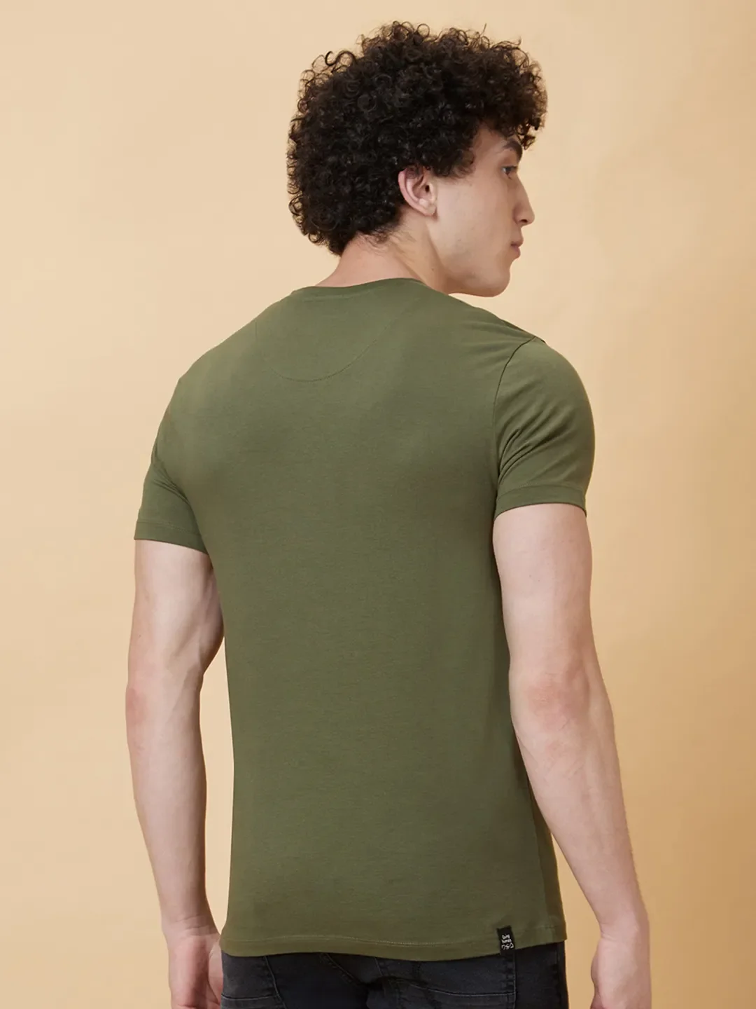 Green Regular Fit Men's Short Sleeves T-Shirt by Being Human Clothing - Image 2