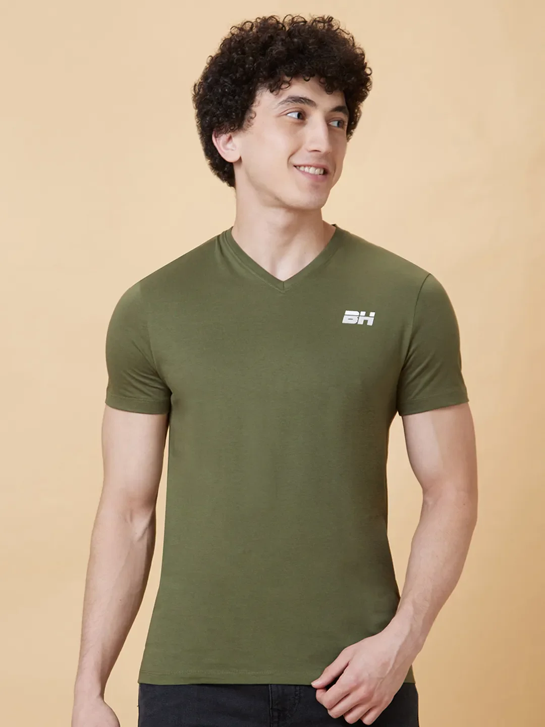 Green Regular Fit Men's Short Sleeves T-Shirt by Being Human Clothing - Image 6