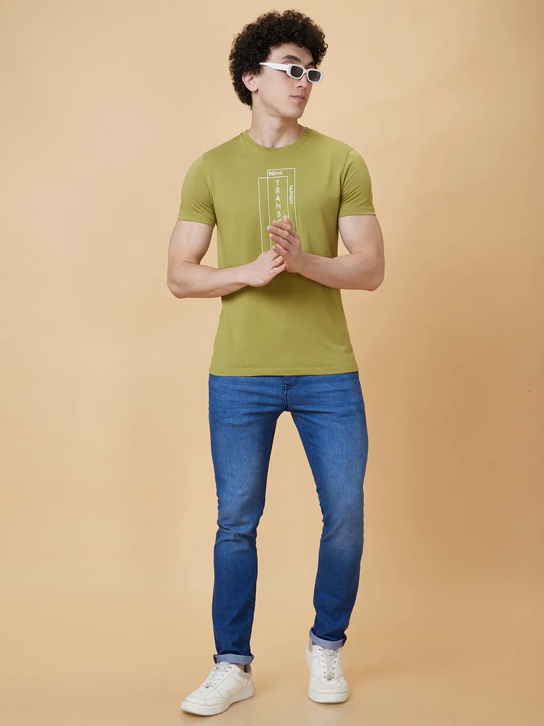 Green Regular Fit Men's Short Sleeves T-Shirt by Being Human Clothing - Image 5
