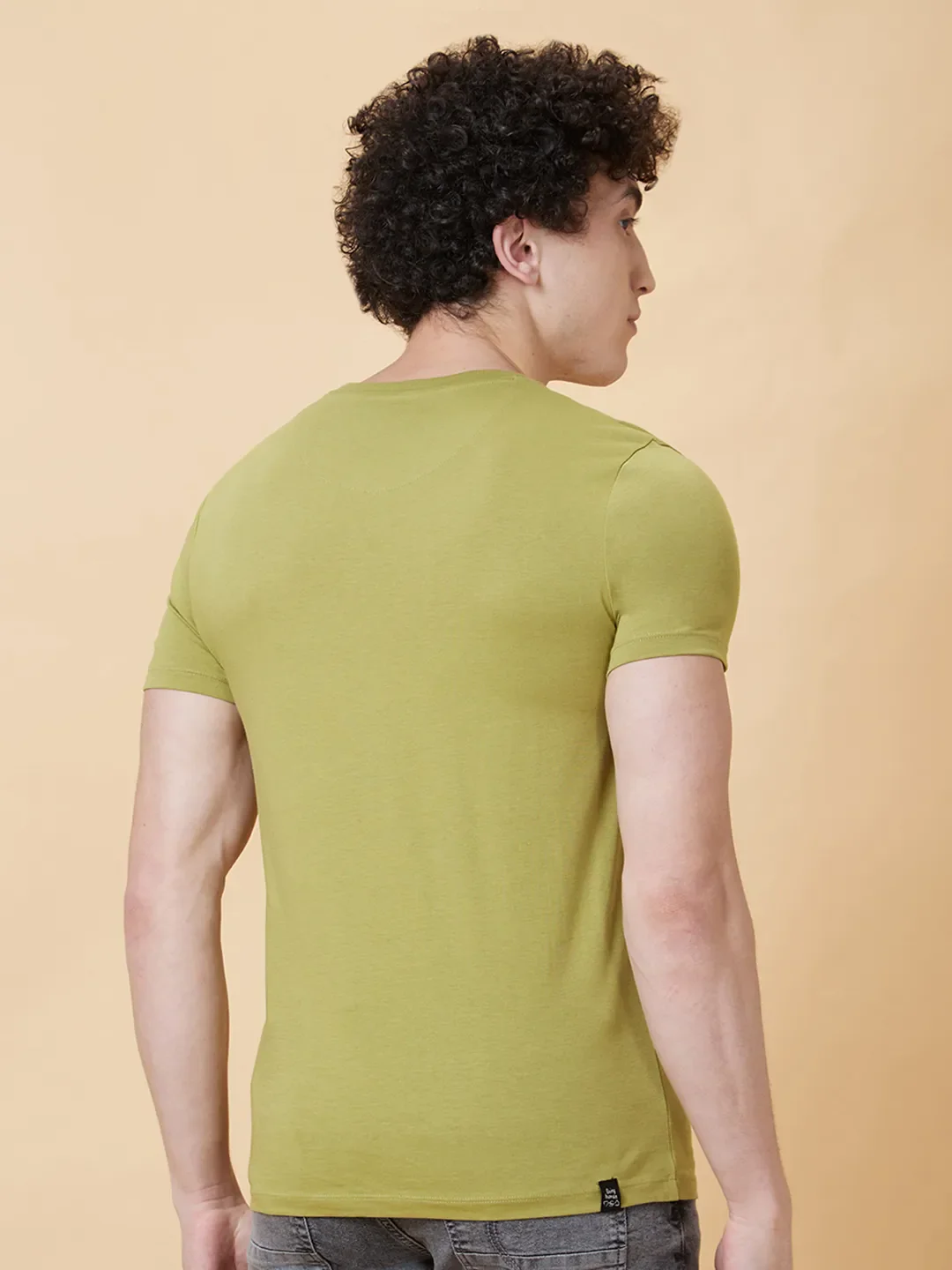 Green Regular Fit Men's Short Sleeves T-Shirt by Being Human Clothing - Image 2