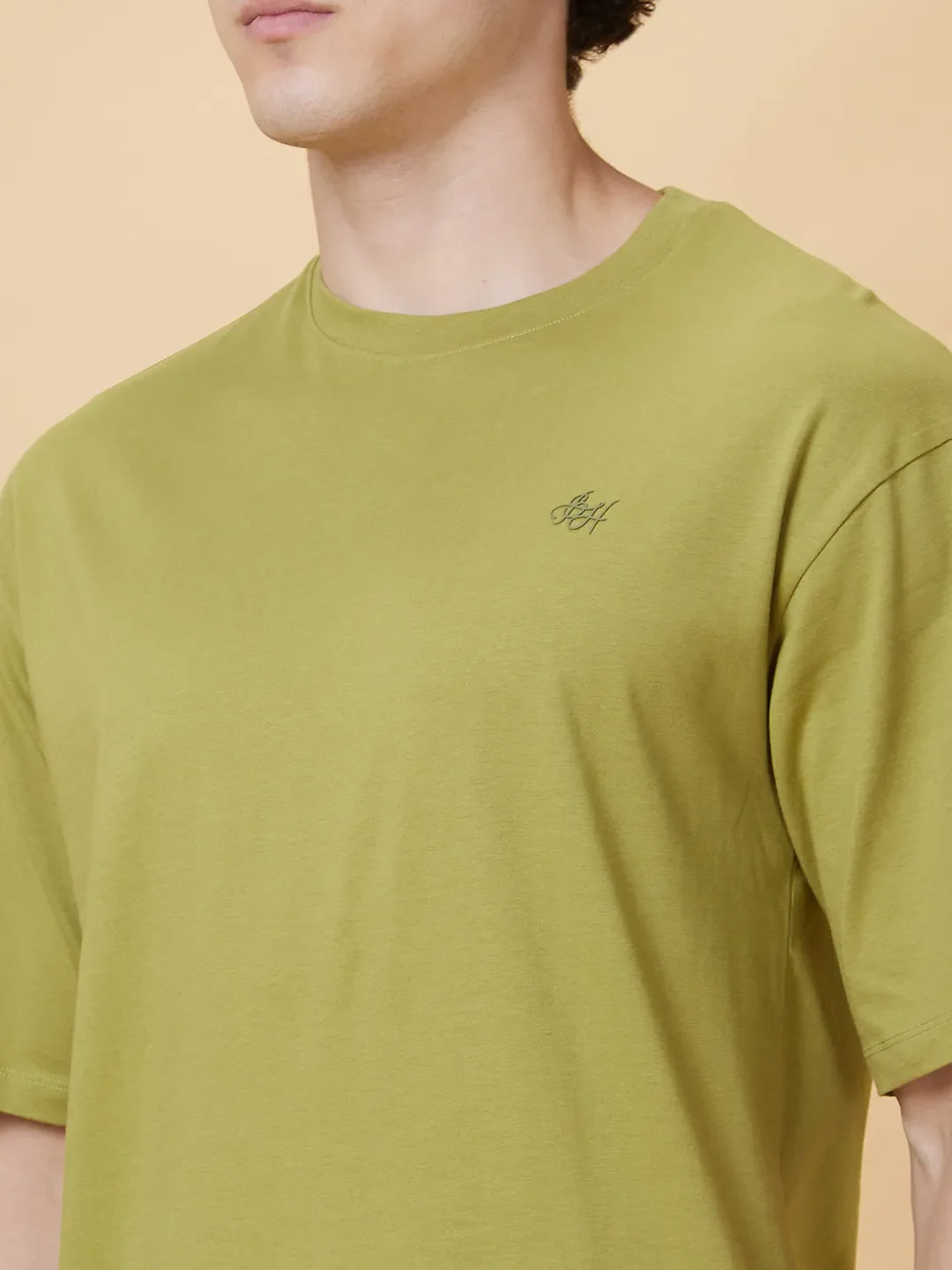 Green Regular Fit Men's Short Sleeves T-Shirt by Being Human Clothing - Image 4