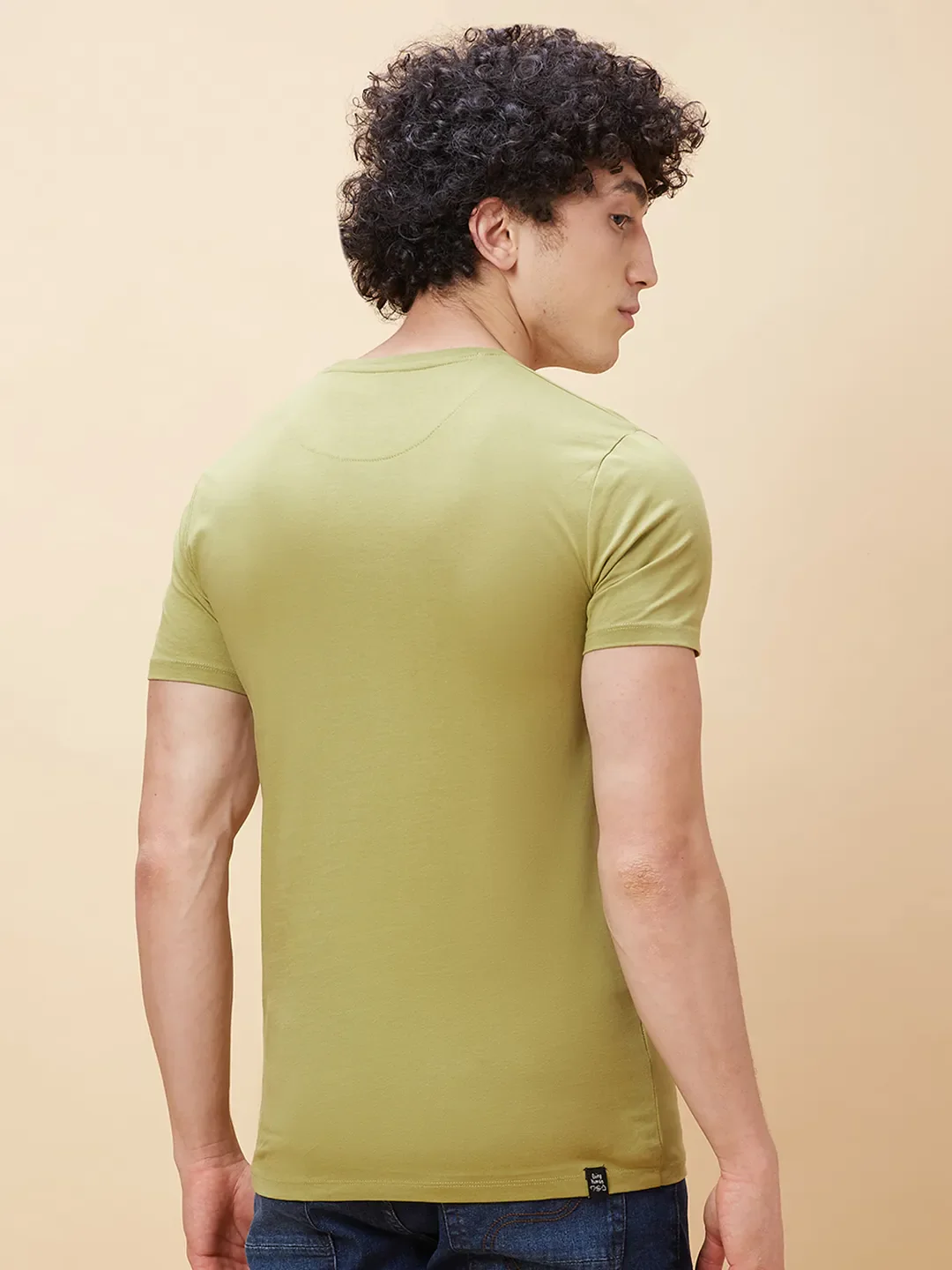 Green Regular Fit Men's Short Sleeves T-Shirt by Being Human Clothing - Image 3