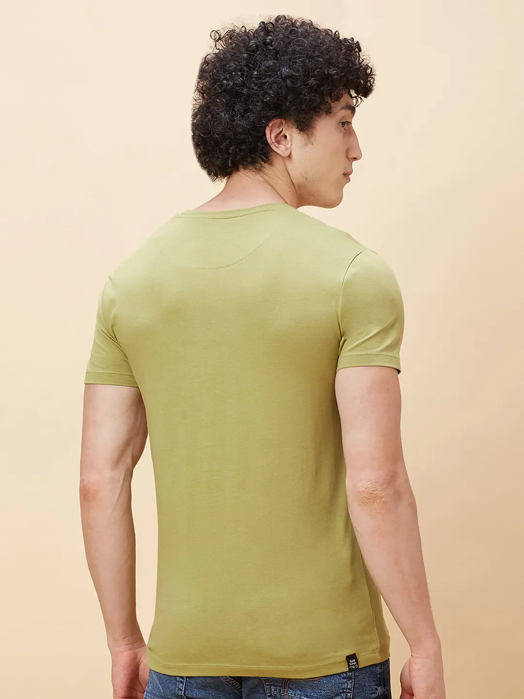 Green Regular Fit Men's Short Sleeves T-Shirt by Being Human Clothing - Image 3