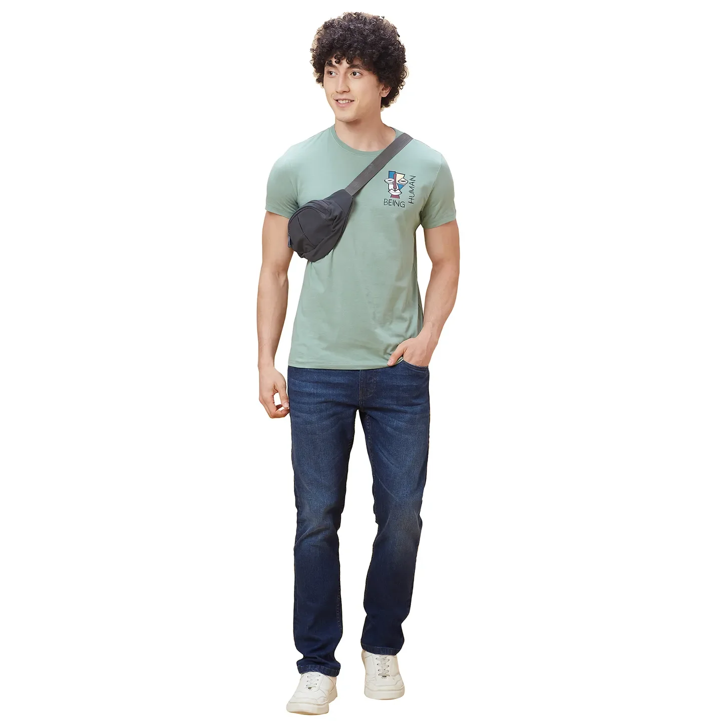 Green Regular Fit Men's Short Sleeves T-Shirt by Being Human Clothing - Image 6