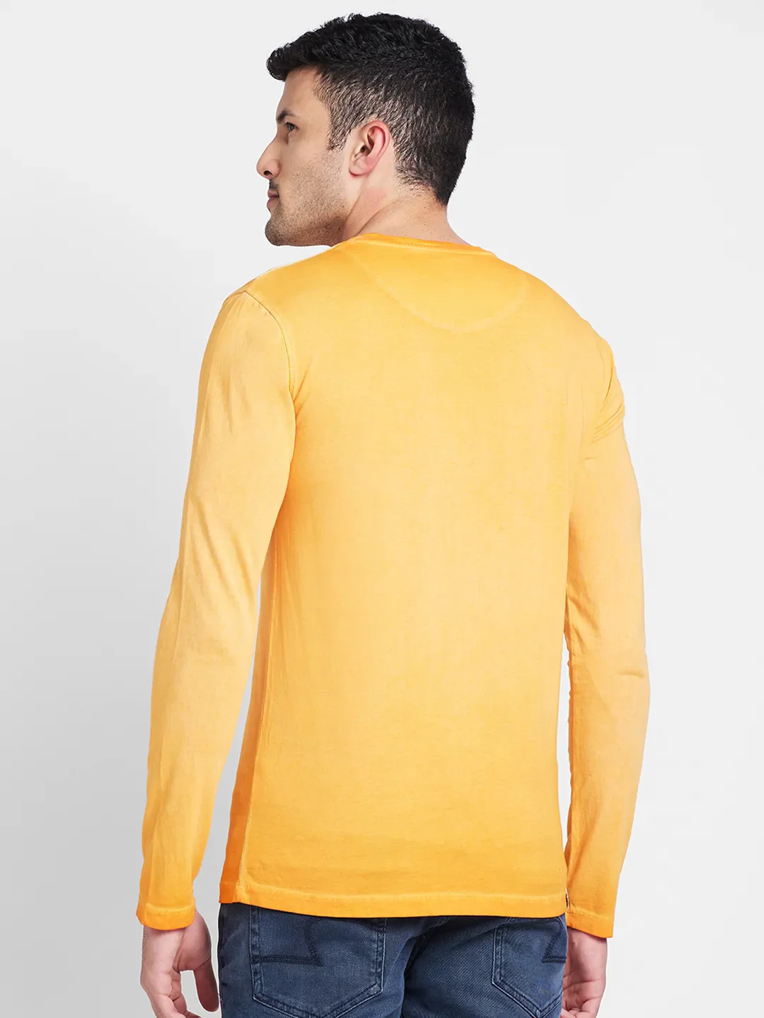 Orange Regular Fit Round Neck Men's T-Shirt by Being Human Clothing - Image 3