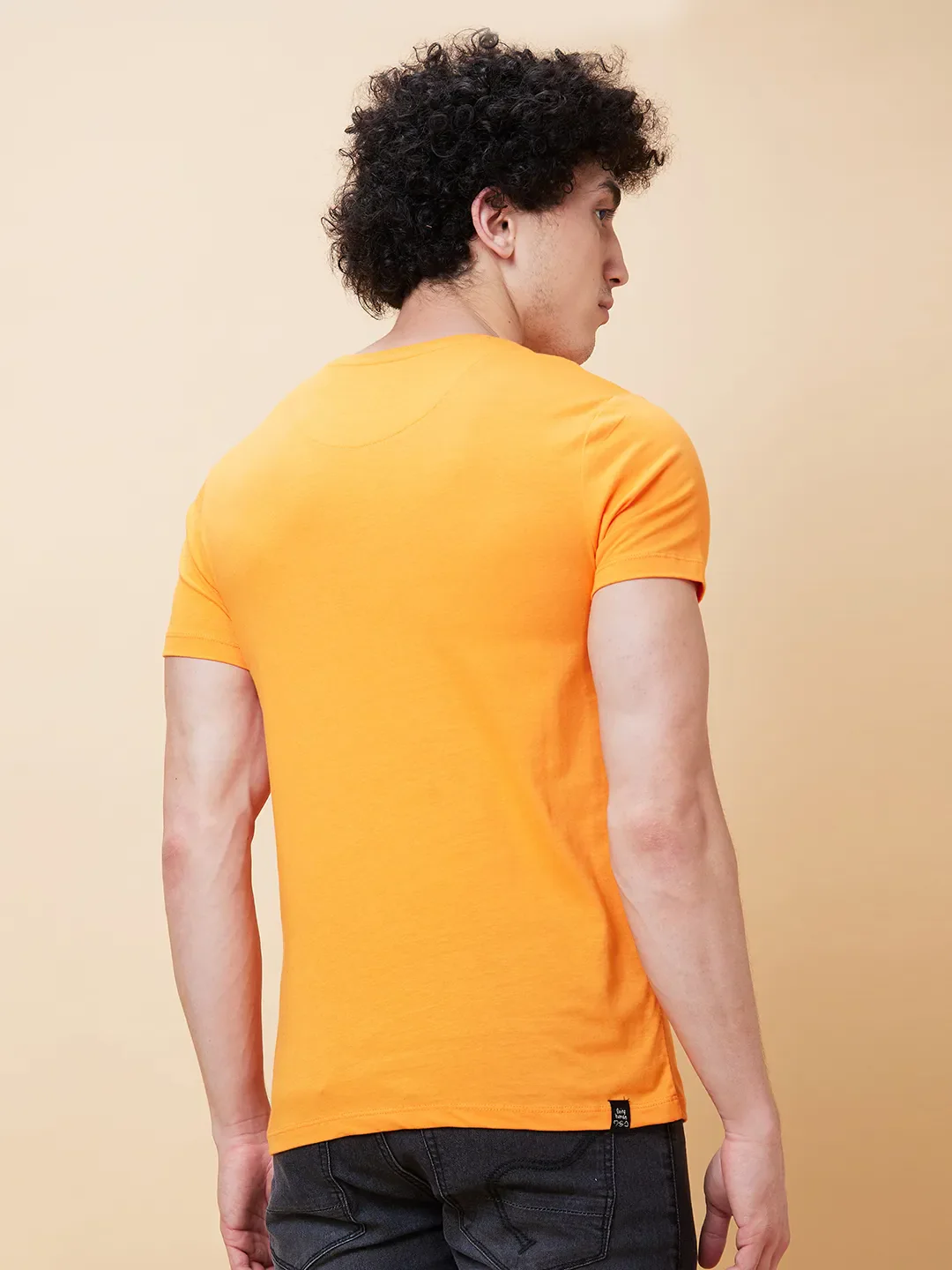 Orange Regular Fit Men's Short Sleeves T-Shirt by Being Human Clothing - Image 3