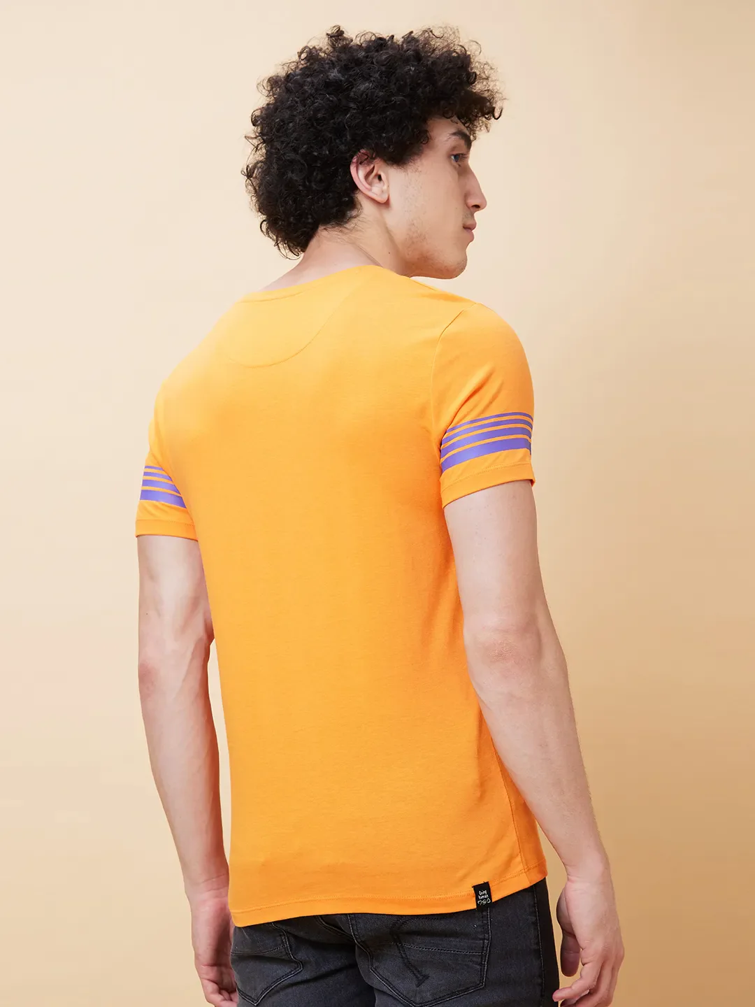 Orange Regular Fit Men's Short Sleeves T-Shirt by Being Human Clothing - Image 3