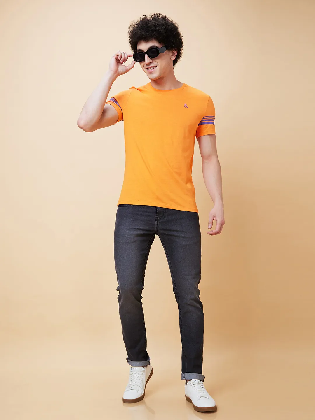Orange Regular Fit Men's Short Sleeves T-Shirt by Being Human Clothing - Image 6