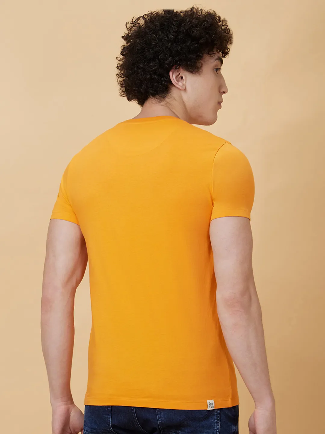 Orange Regular Fit Round Neck Men's T-Shirt by Being Human Clothing - Image 2