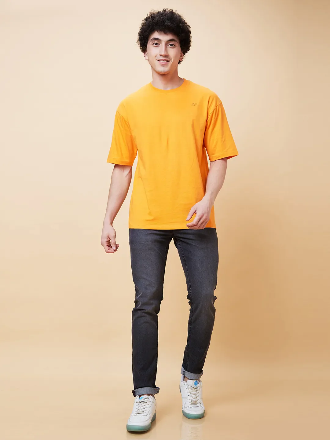 Orange Regular Fit Men's Short Sleeves T-Shirt by Being Human Clothing