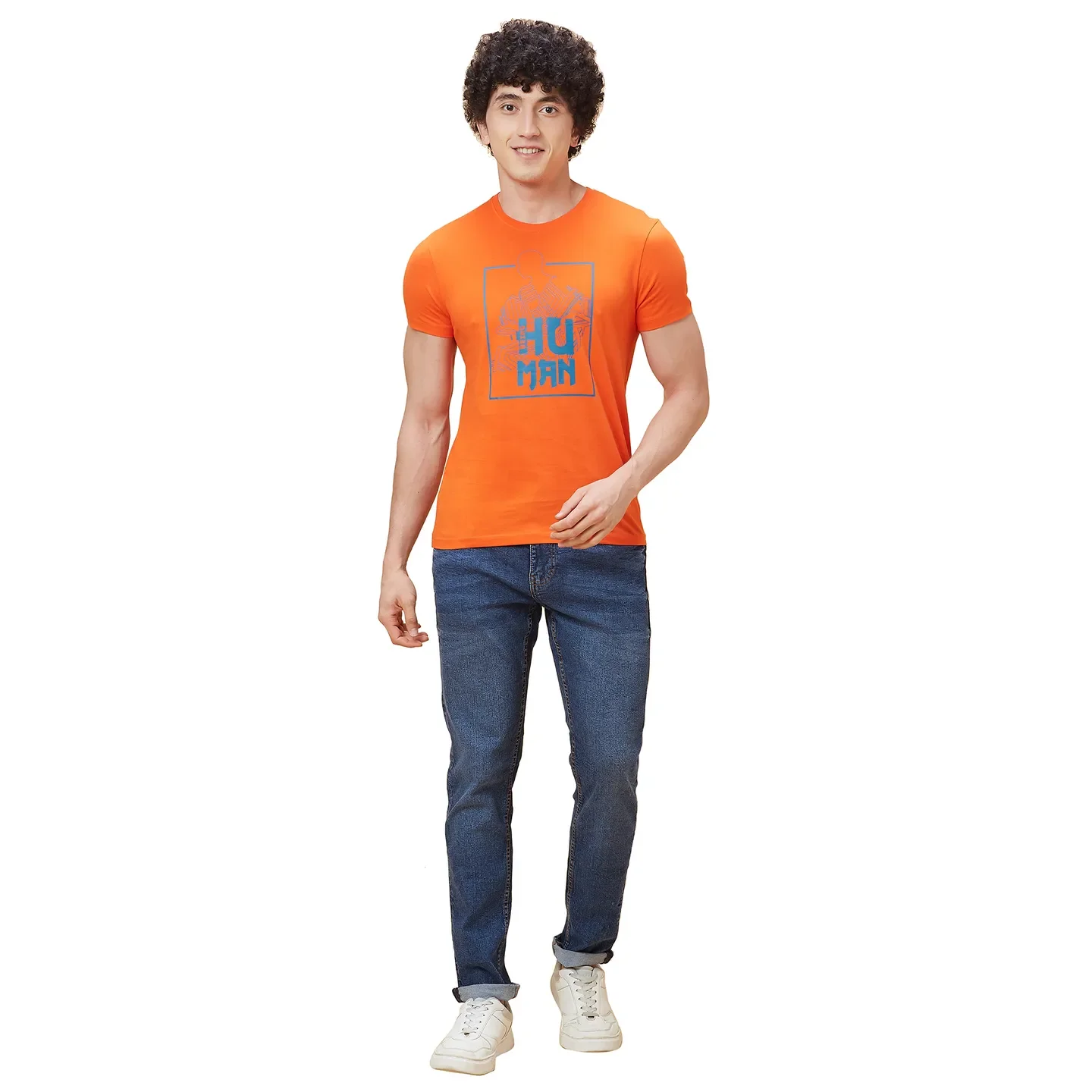 Orange Regular Fit Men's Short Sleeves T-Shirt by Being Human Clothing - Image 2