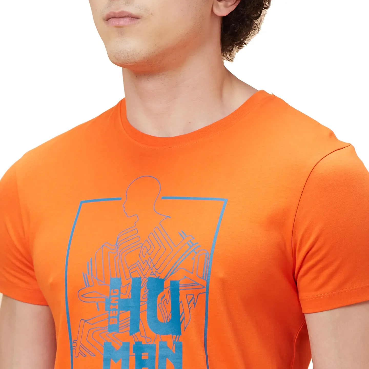 Orange Regular Fit Men's Short Sleeves T-Shirt by Being Human Clothing - Image 5