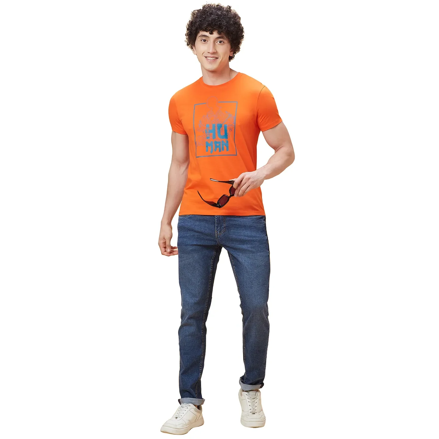 Orange Regular Fit Men's Short Sleeves T-Shirt by Being Human Clothing - Image 6