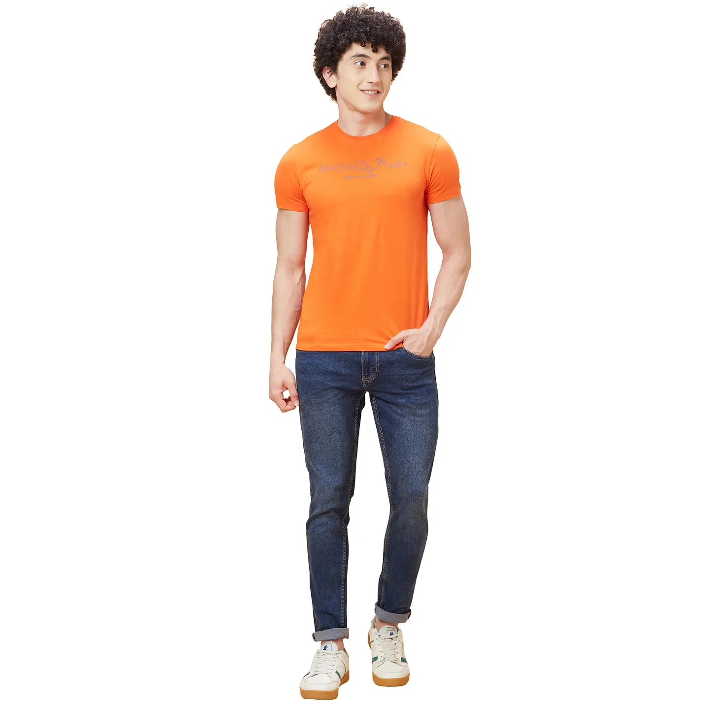 Orange Regular Fit Men's Short Sleeves T-Shirt by Being Human Clothing - Image 2