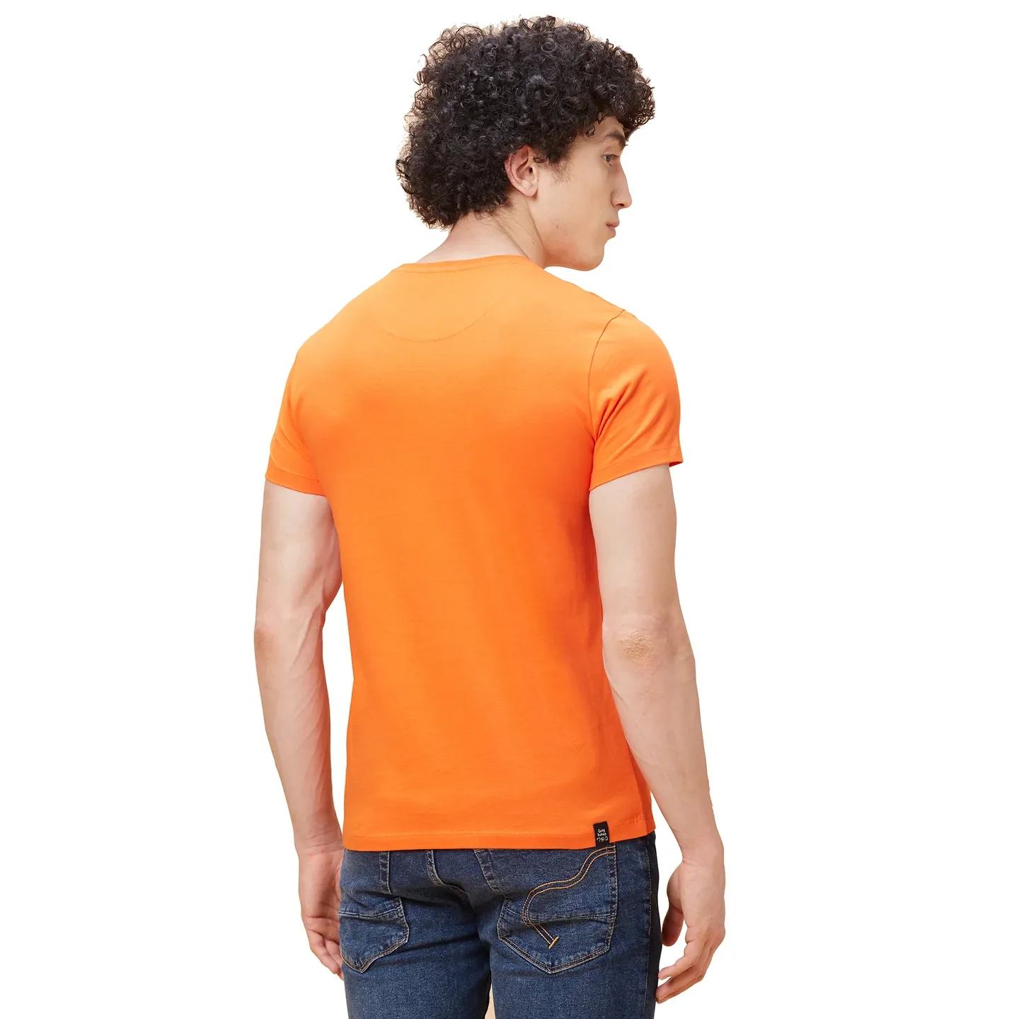 Orange Regular Fit Men's Short Sleeves T-Shirt by Being Human Clothing - Image 3