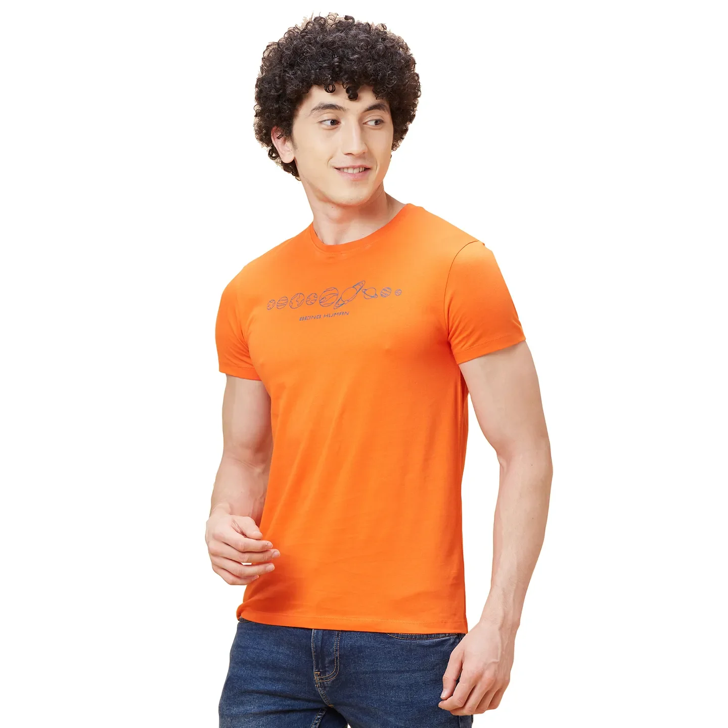 Orange Regular Fit Men's Short Sleeves T-Shirt by Being Human Clothing - Image 4