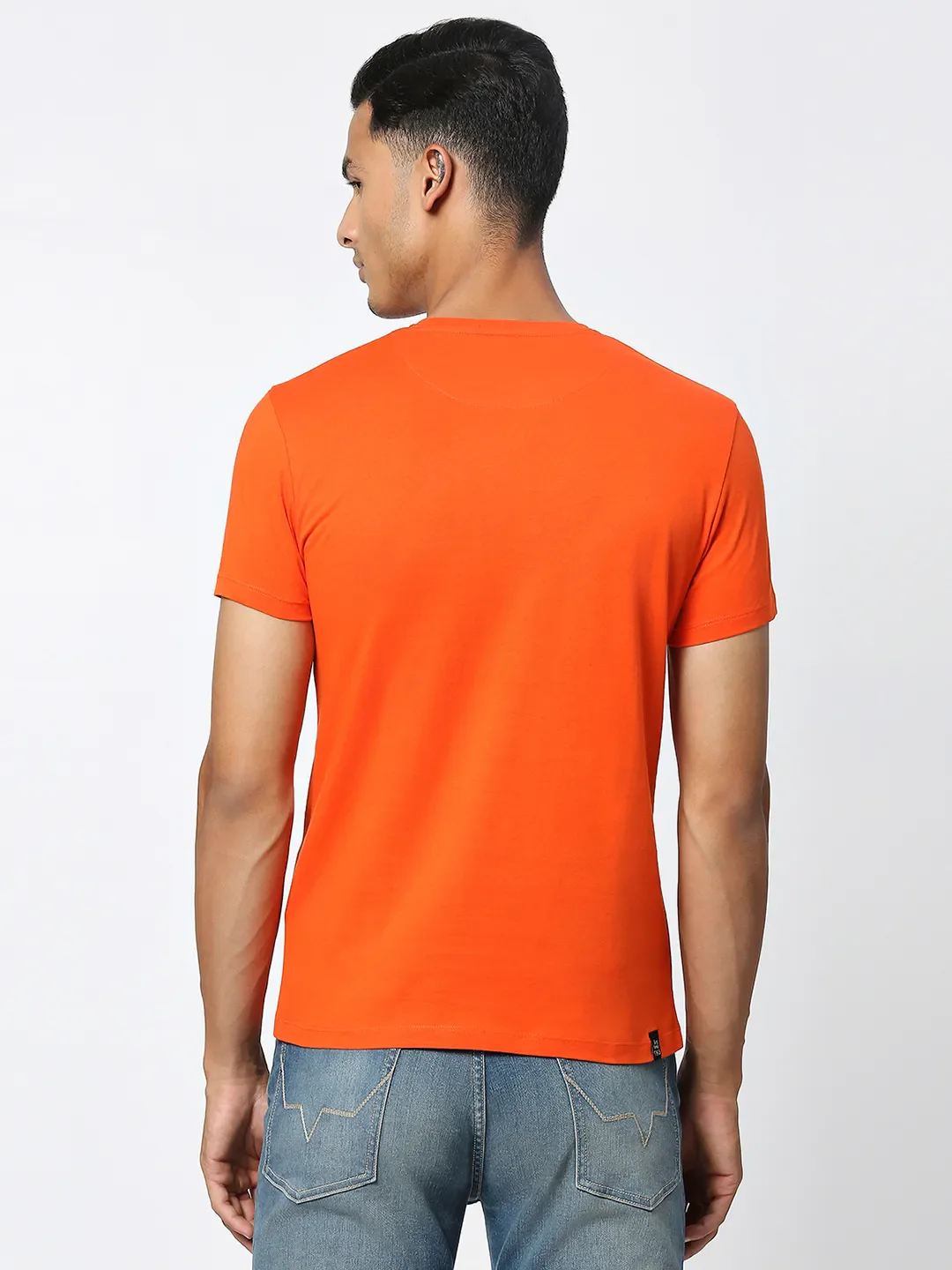 Orange Regular Fit Men's Short Sleeves T-Shirt by Being Human Clothing - Image 4