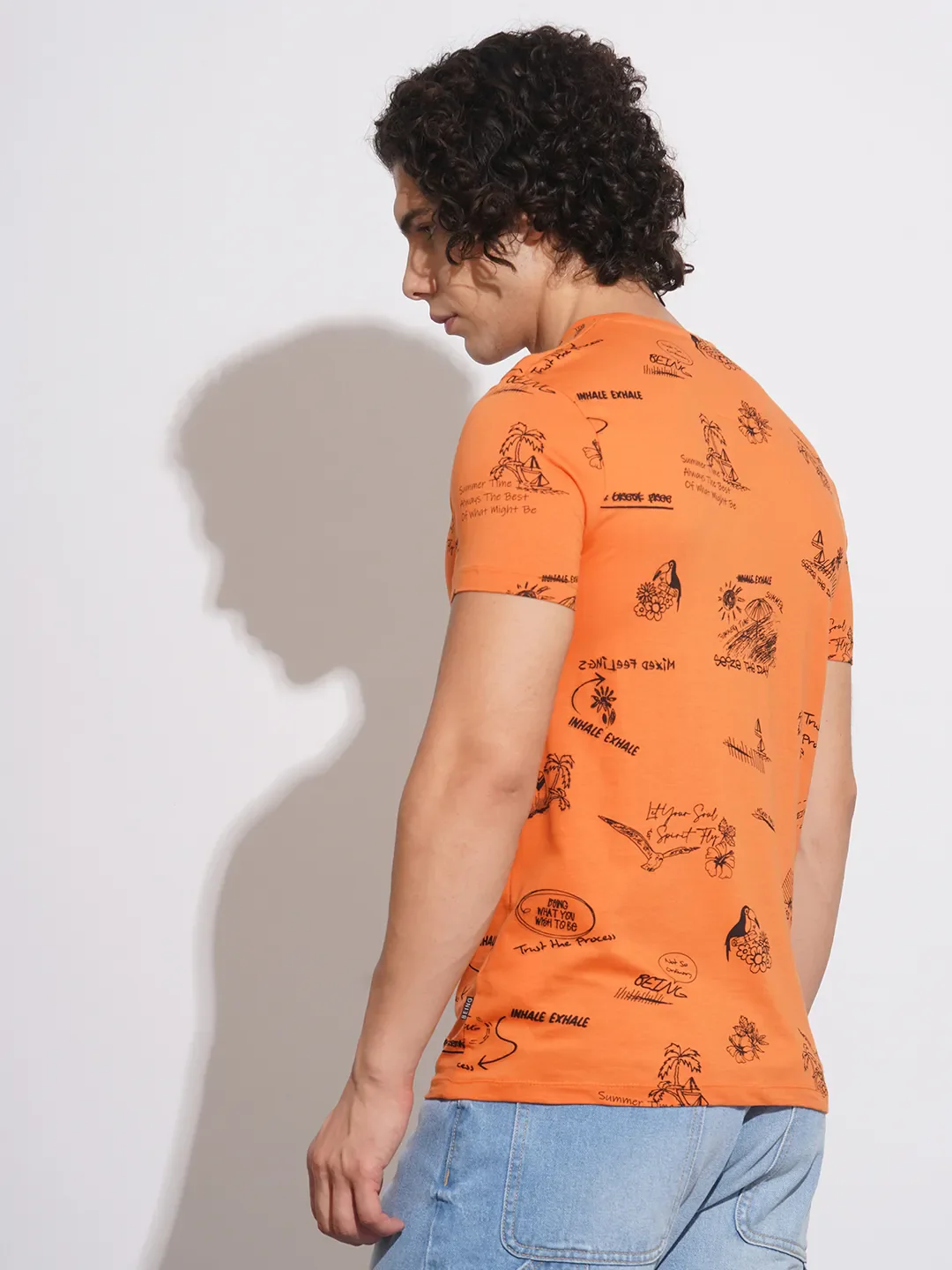 Orange Regular Fit Men's Short Sleeves T-Shirt by Being Human Clothing - Image 3
