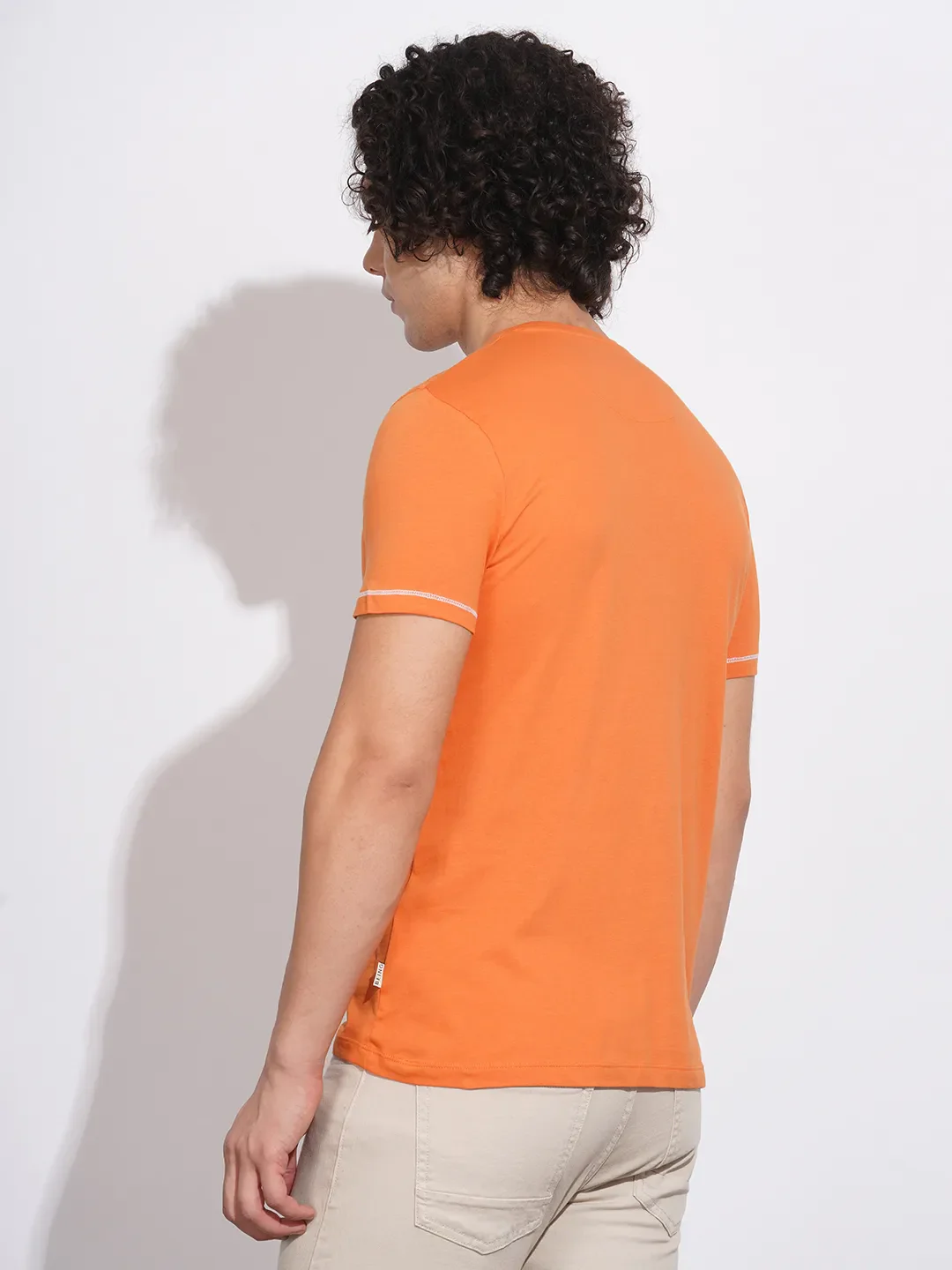 Orange Regular Fit Men's Short Sleeves T-Shirt by Being Human Clothing - Image 3
